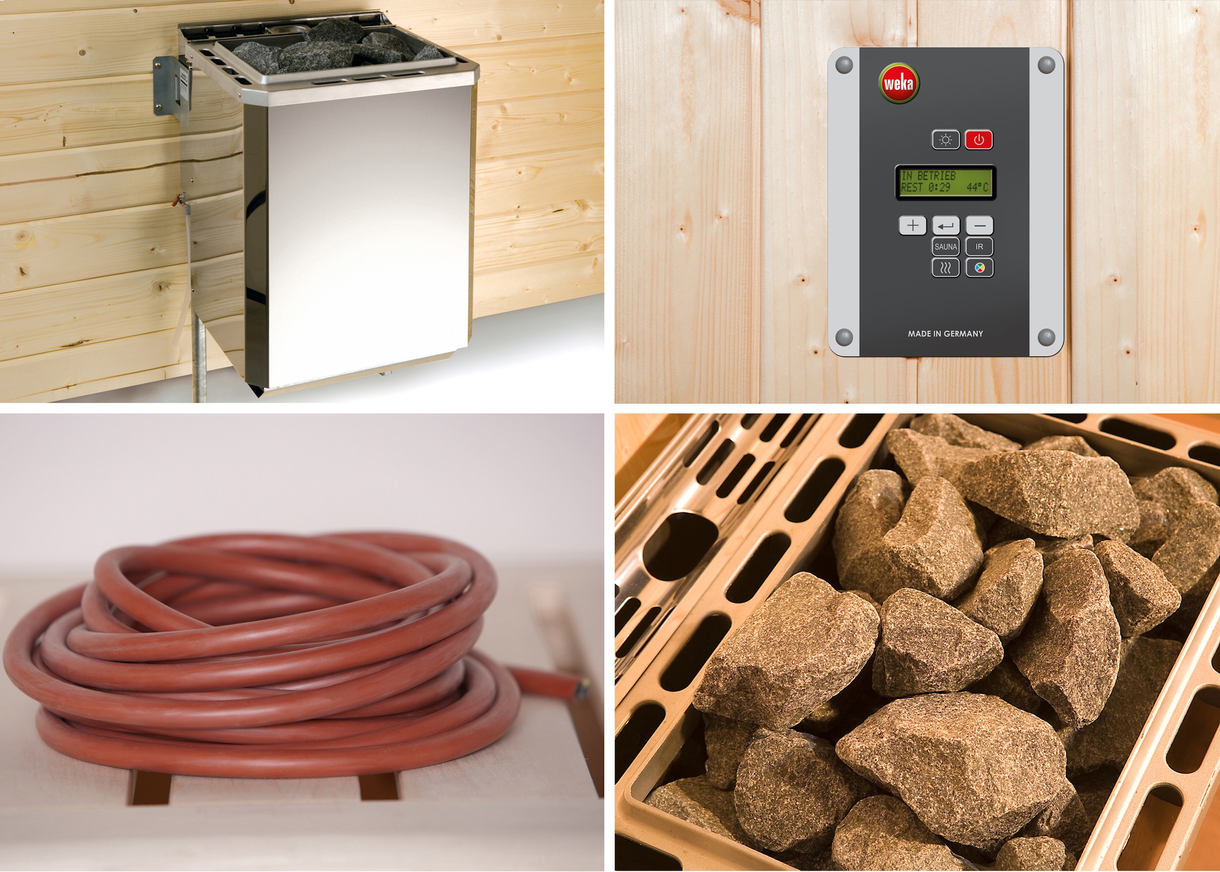 weka Sauna »Massivholzsauna TURKU 1«, Blockbohlen, moderne Ganzglastür