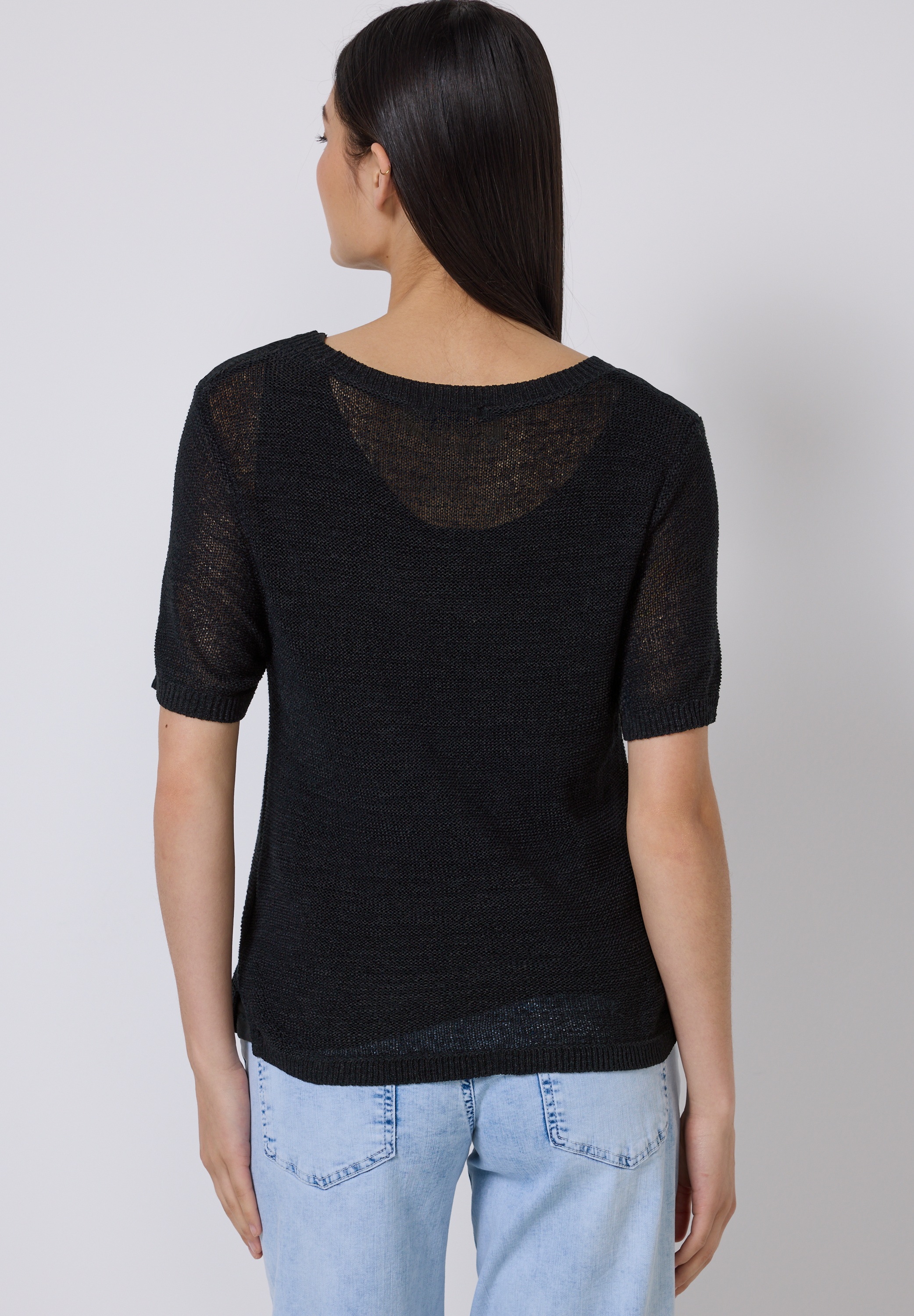 STREET ONE STUDIO Kurzarmpullover, mit grober Struktur