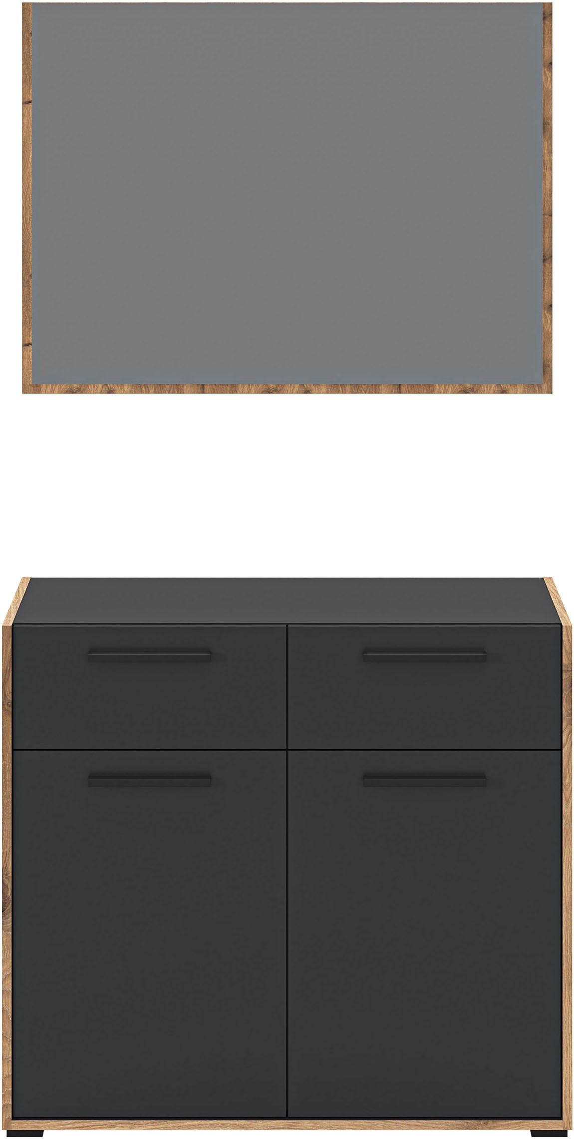 INOSIGN Garderoben-Set »MUSTA, 2-teilig, bestehend aus: Kommode & Garderobenspiegel«, Kombination, Kompaktgarderobe, Garderobenkombination, Garderobe