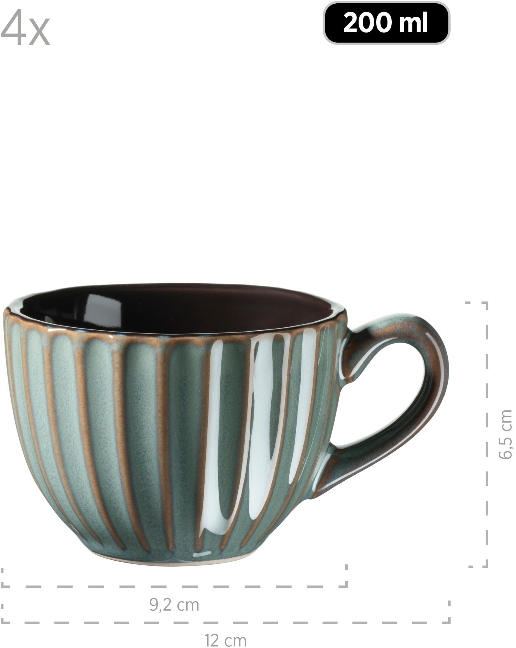 MÄSER Frühstücks-Geschirrset »CONFINO, Frühstücksset, Steinzeug«