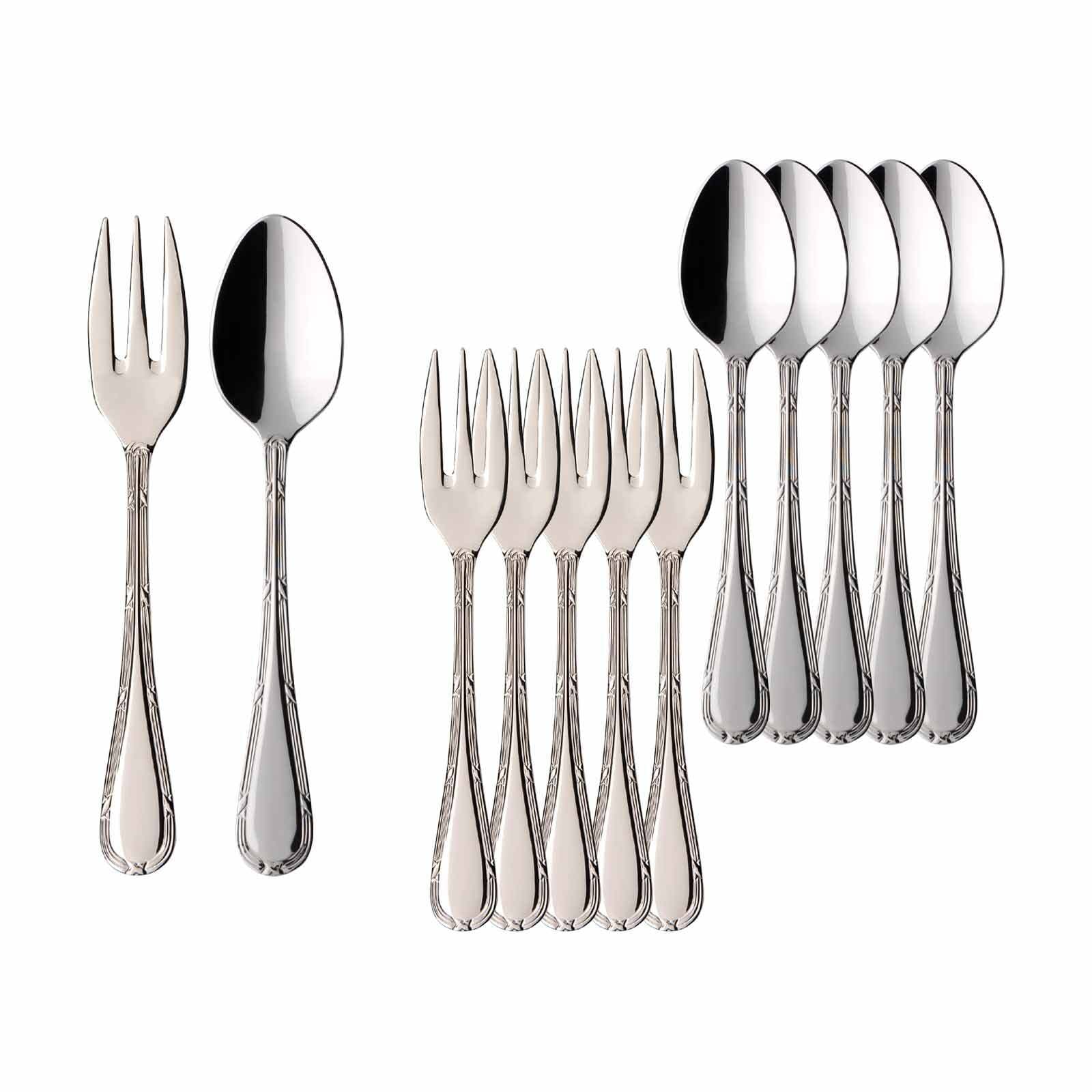 Villeroy & Boch Besteck-Set "Kaffeebesteck Bundle Kreuzband Septfontaines 12er Set edelstahl" Spülmaschinenfest
