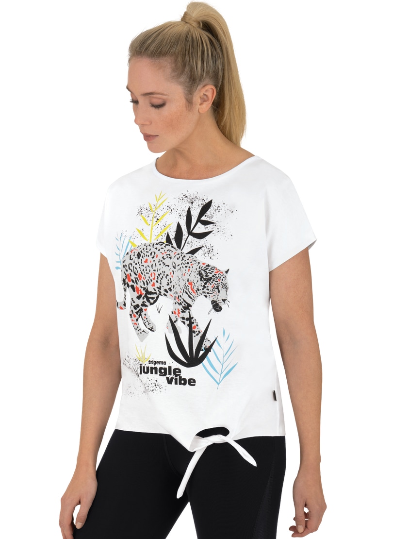 Trigema »TRIGEMA bestellen mit exotischem BAUR für T-Shirt | T-Shirt Druckmotiv«