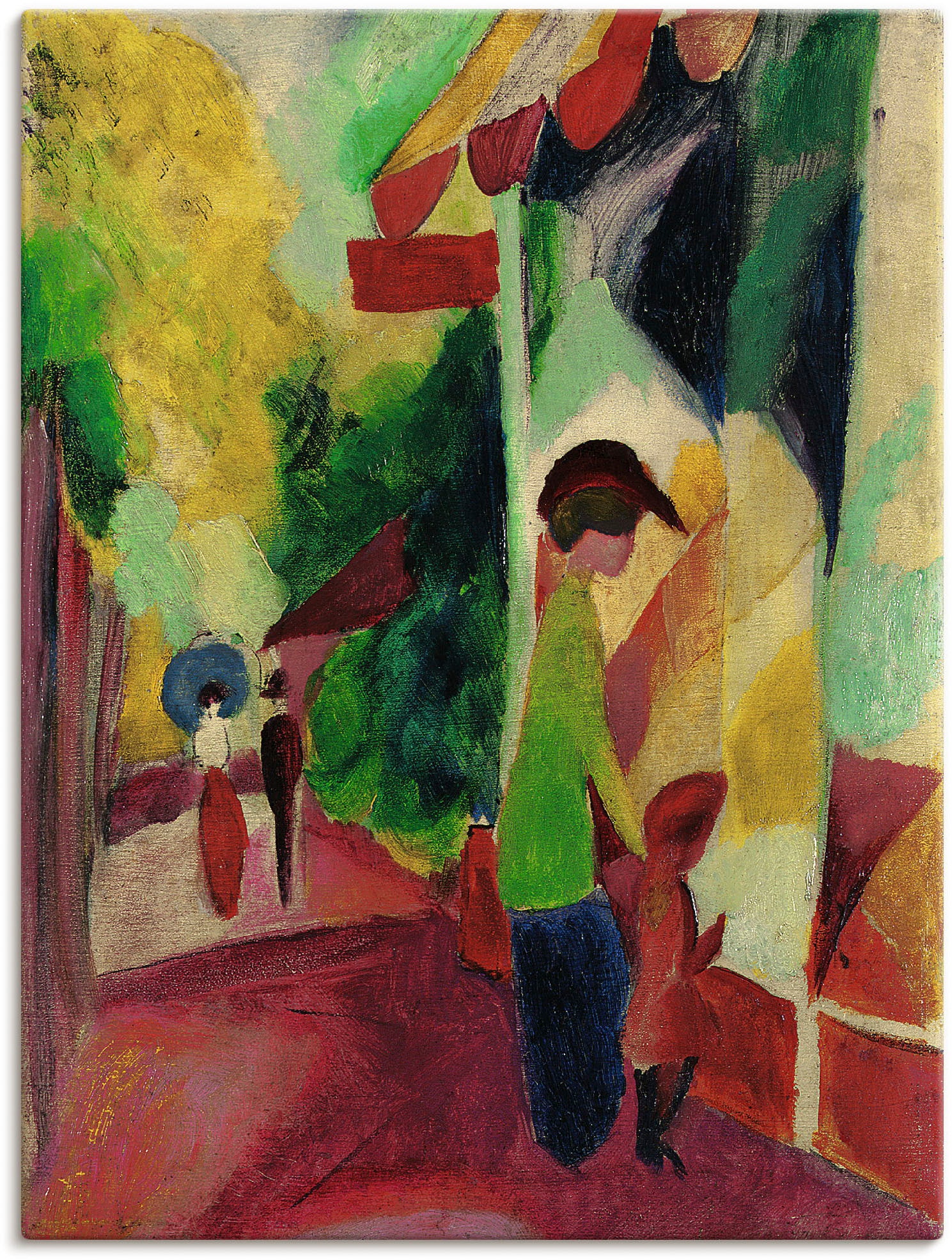 Artland Wandbild »Schaufenster mit gelben Bäumen. 1914«, Gruppen & Familien, (1 St.), als Leinwandbild, Wandaufkleber in verschied. Größen