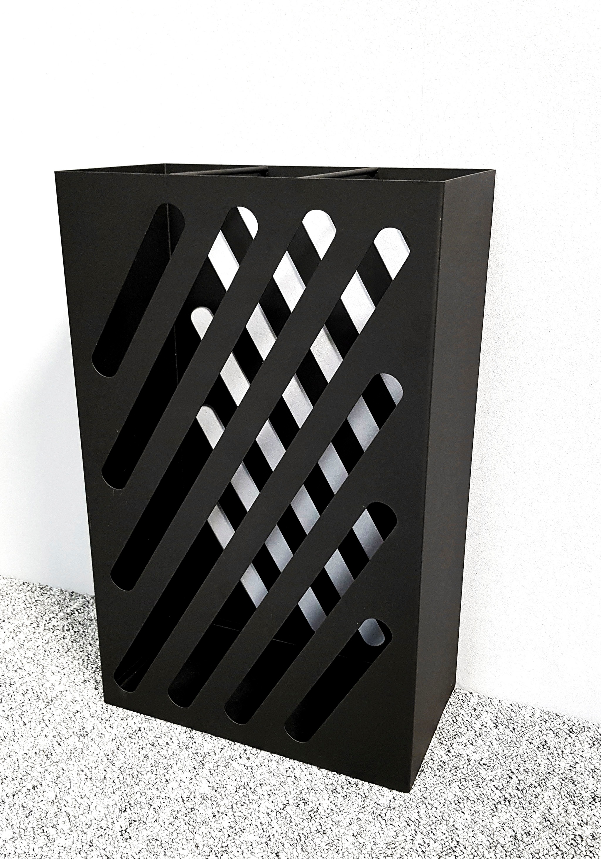 HAKU Schirmständer "Regenschirmständer, Schirmkorb" rechteckig - aus Metall Schwarz - B/T/H 30/16/48 cm