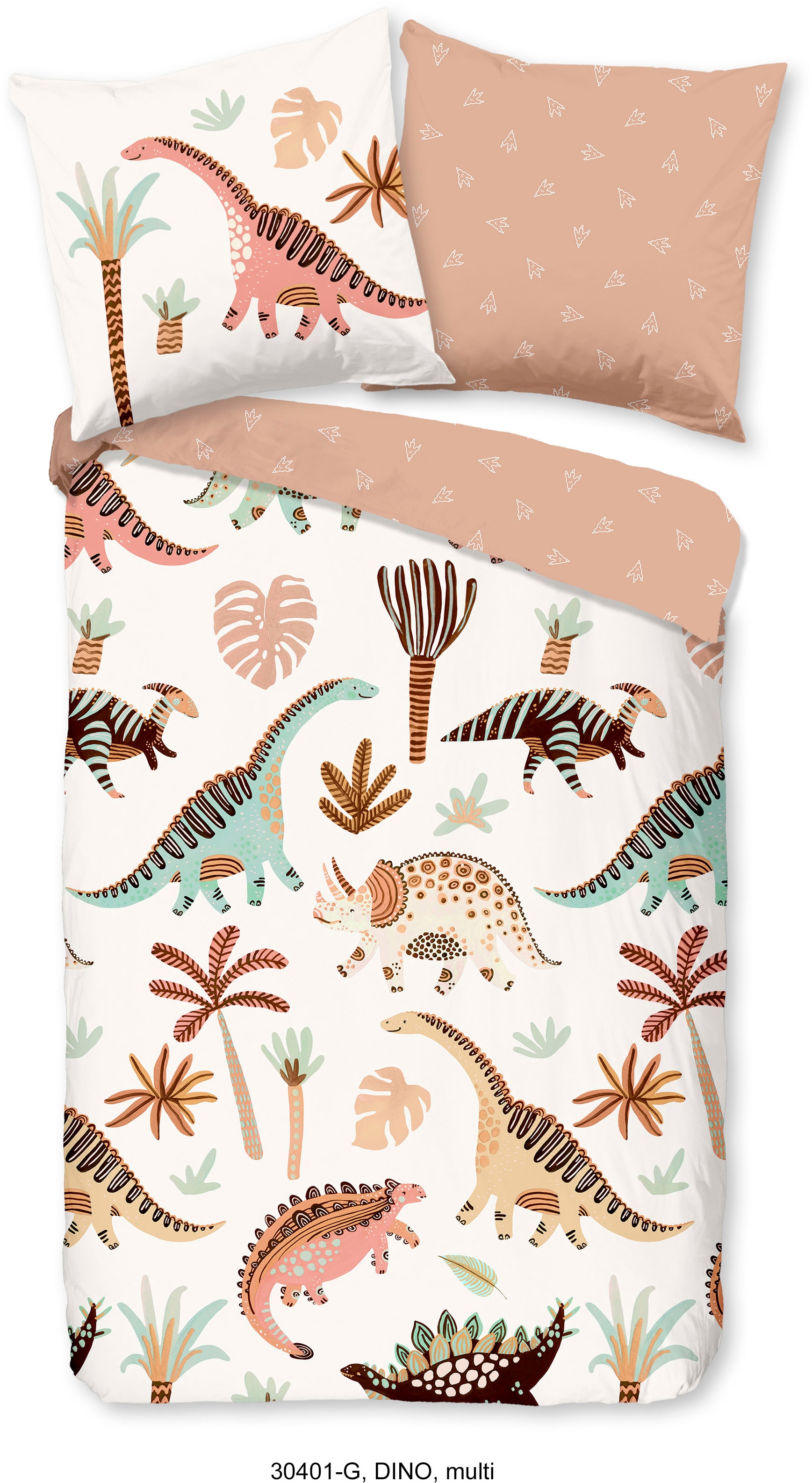 good morning Babybettwäsche »Dino«, 100% Baumwolle, 120x150, Reißverschluss, Wendeoptik, Baby, Junge, Dino