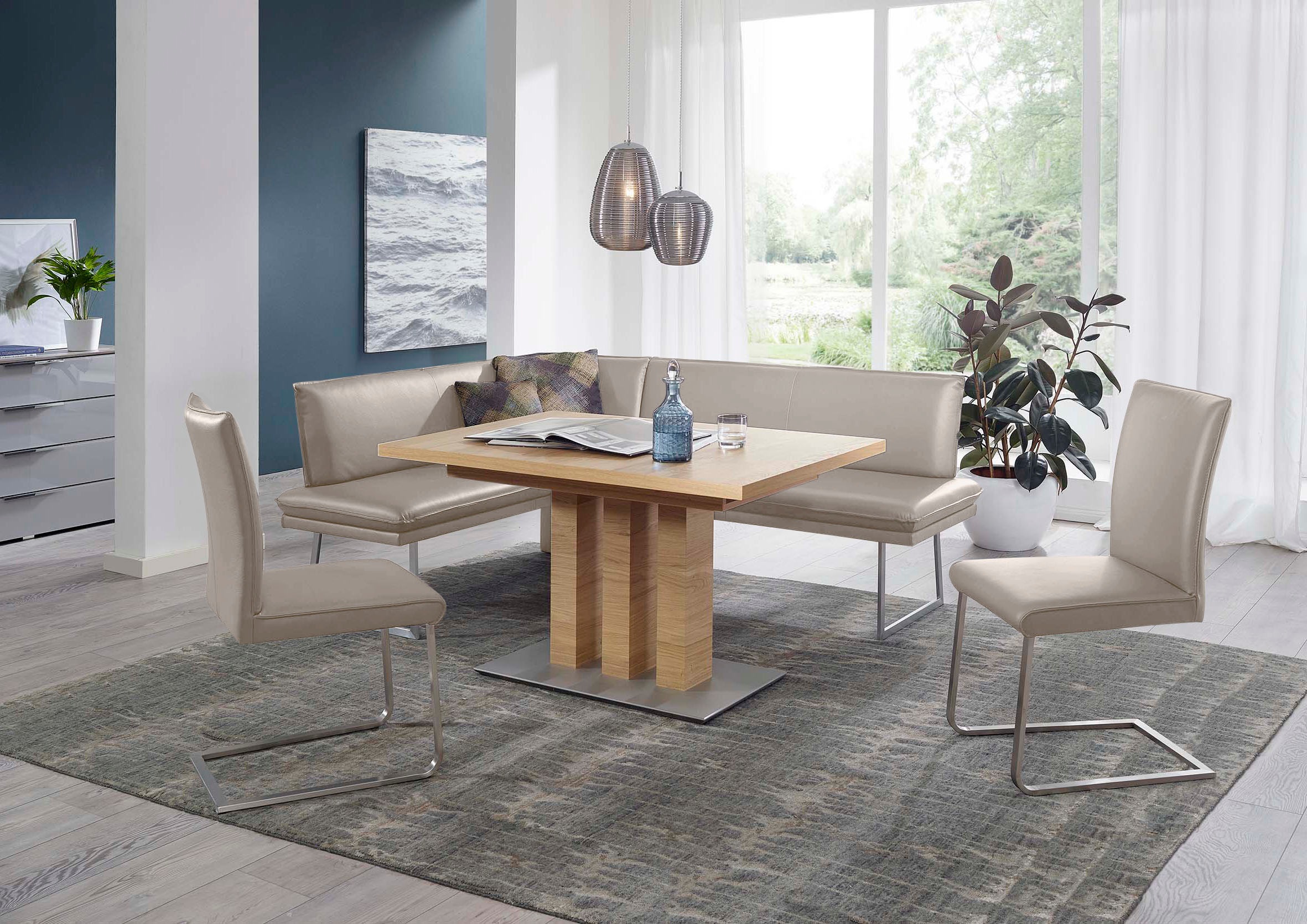 K+W Komfort & Wohnen Essgruppe "Santos III" 4 Stk. tlg. gepolsterte Eckbank günstig online kaufen