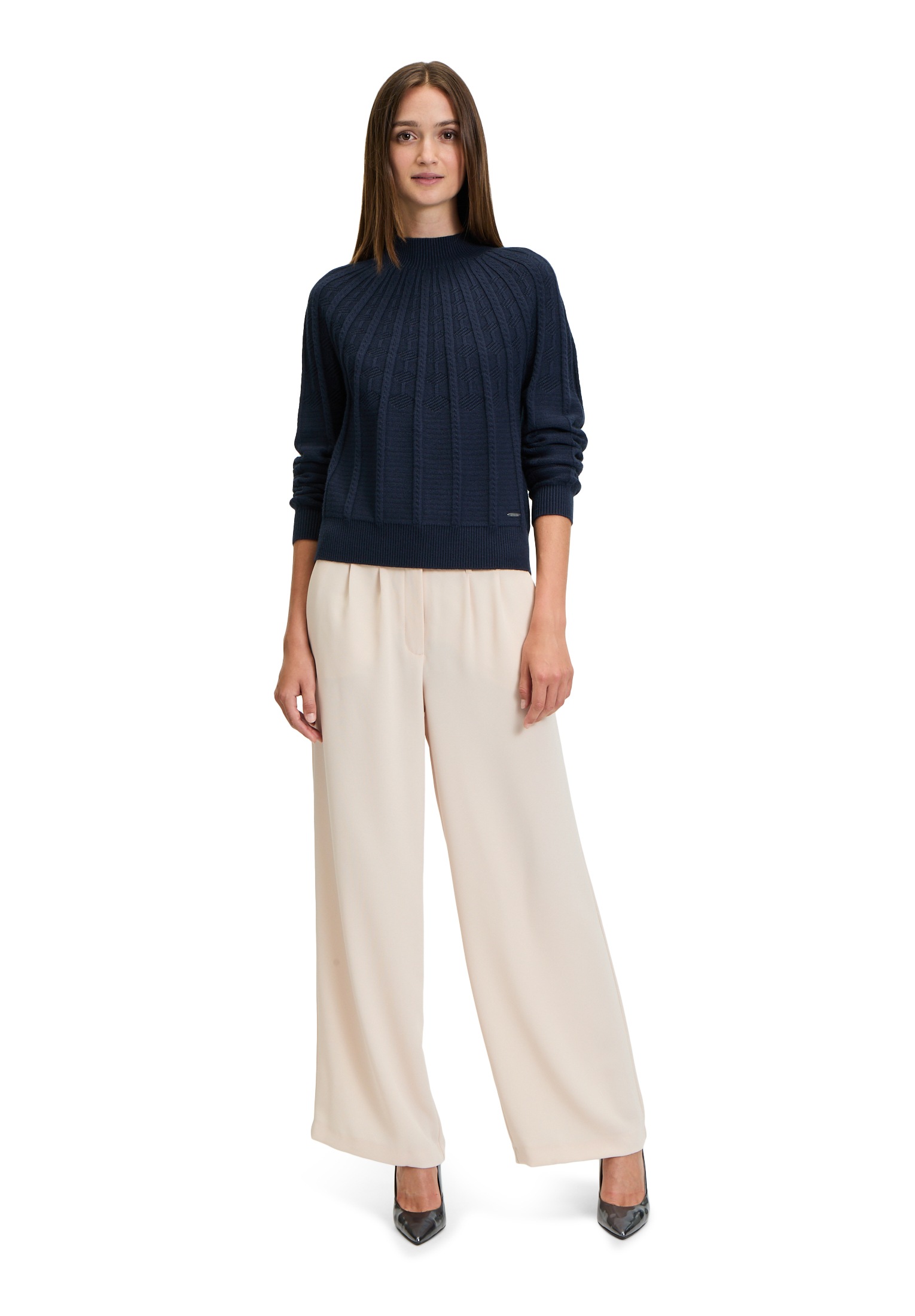 Betty&Co Strickpullover »Betty & Co Strickpullover mit Stehkragen«, (1 tlg.), Struktur