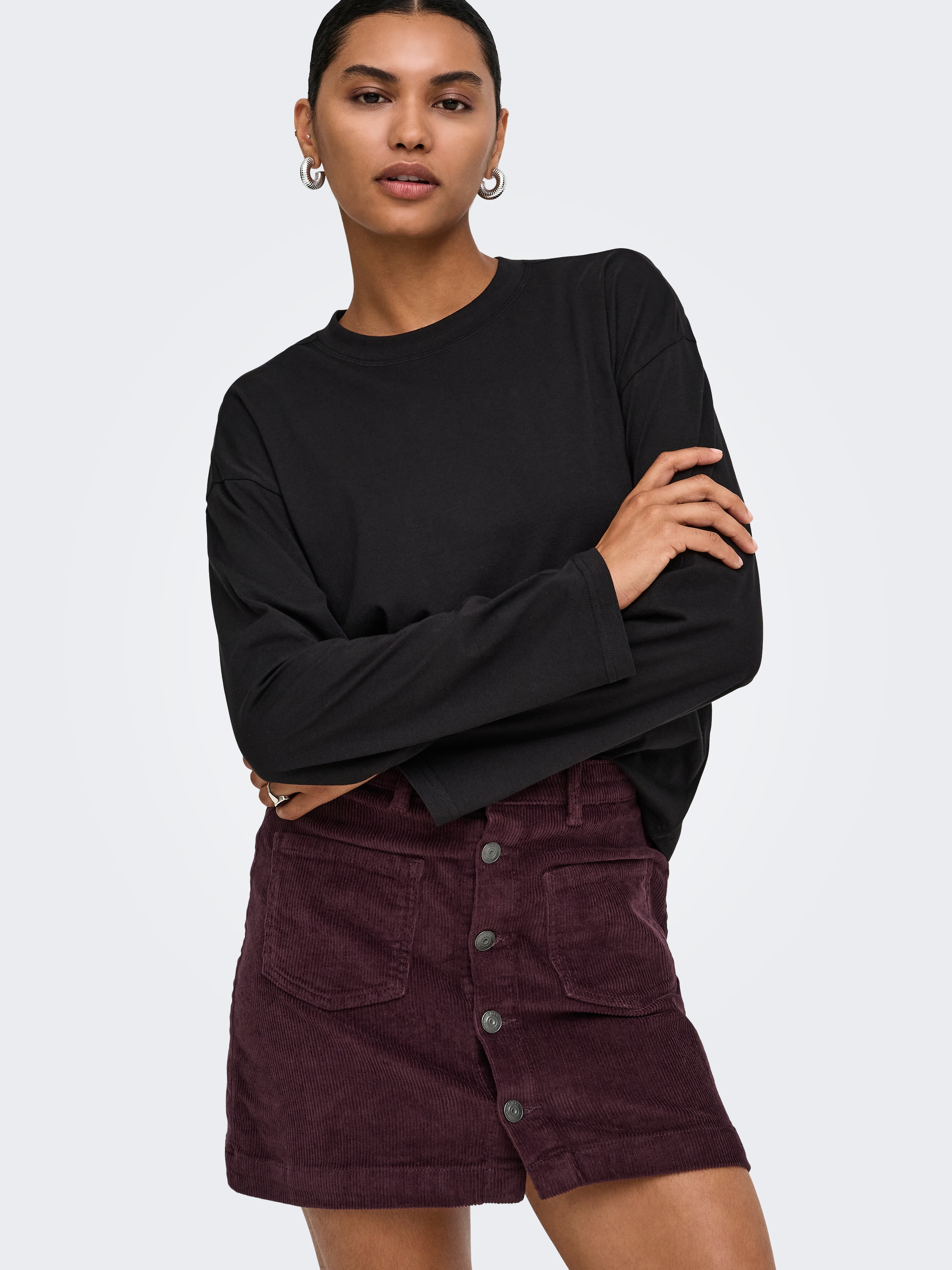ONLY Cordrock »ONLAMAZING HW CORD SKIRT« Baumwollmischung