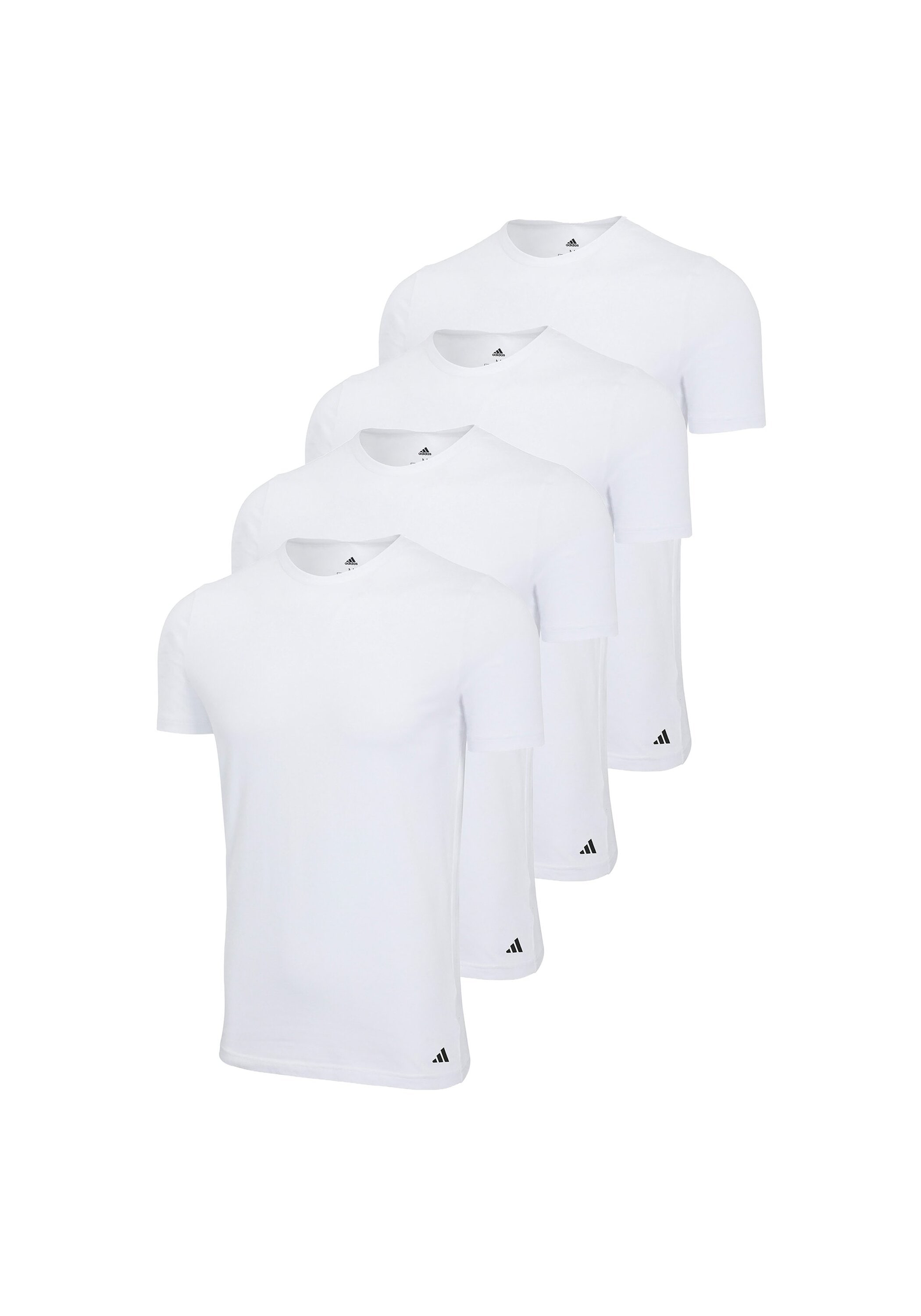Herren T-Shirt "T-Shirt Crew Neck Shirt Active Flex Cotton 4P 4er Pack", weiß, Gr. XXL, ADIDAS ORIGINALS, Obermaterial: 95% Baumwolle CO. 5% Elasthan