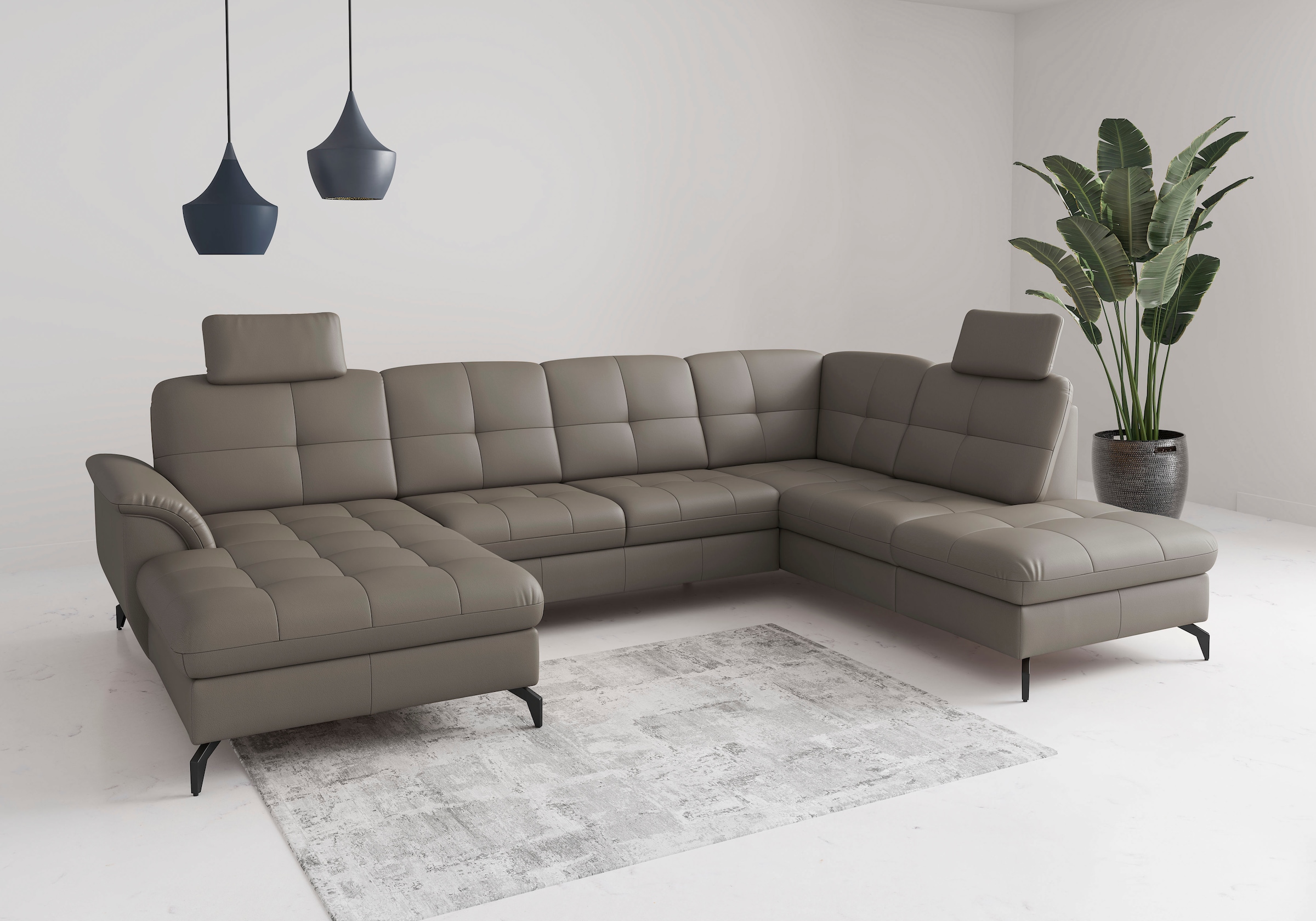 Wohnlandschaft SIT & MORE "Zora", delphine, T:212cm, Sofas, Wohnlandschaft