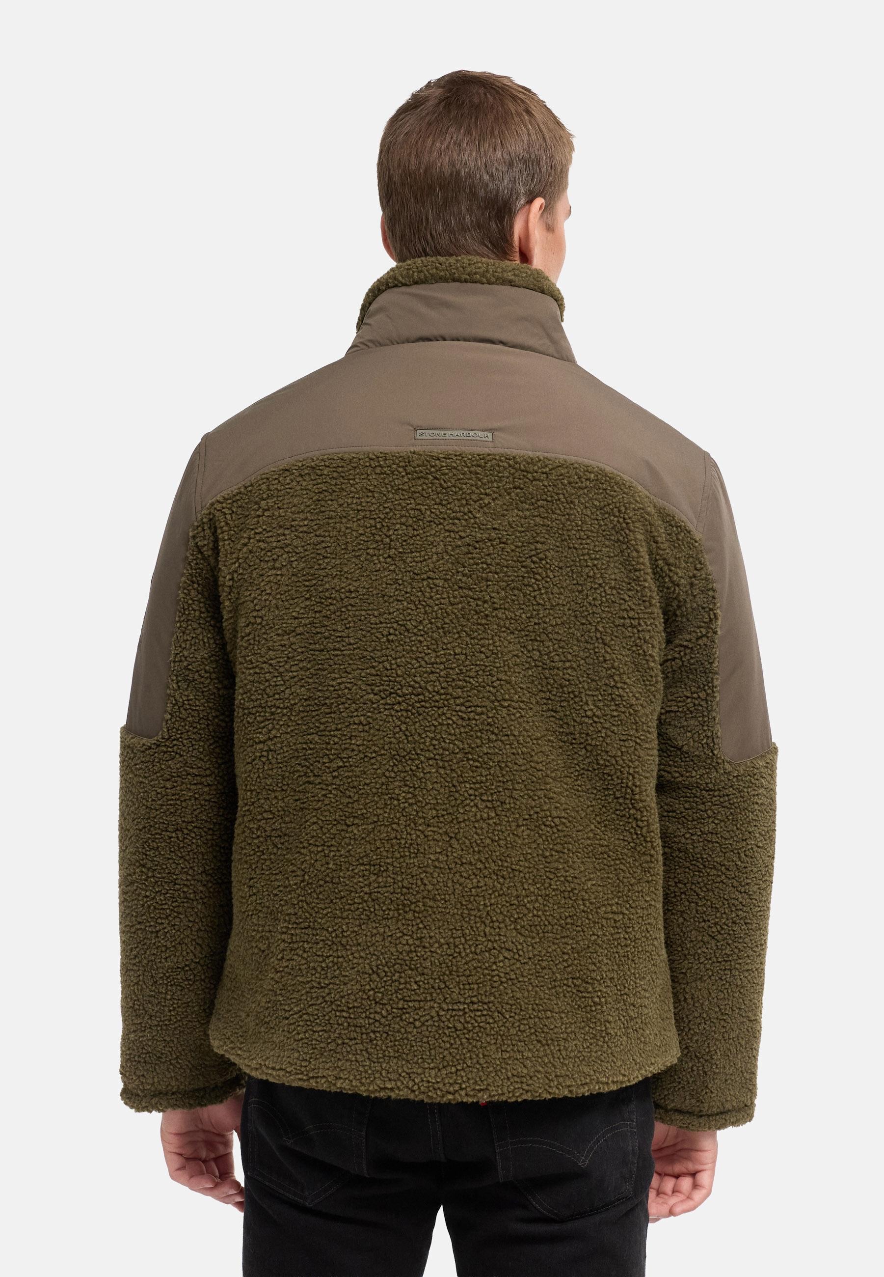 Stone Harbour Plüschjacke »Riveen XX« ohne Kapuze Warme Winterjacke mit Teddyfleece Materialmix
