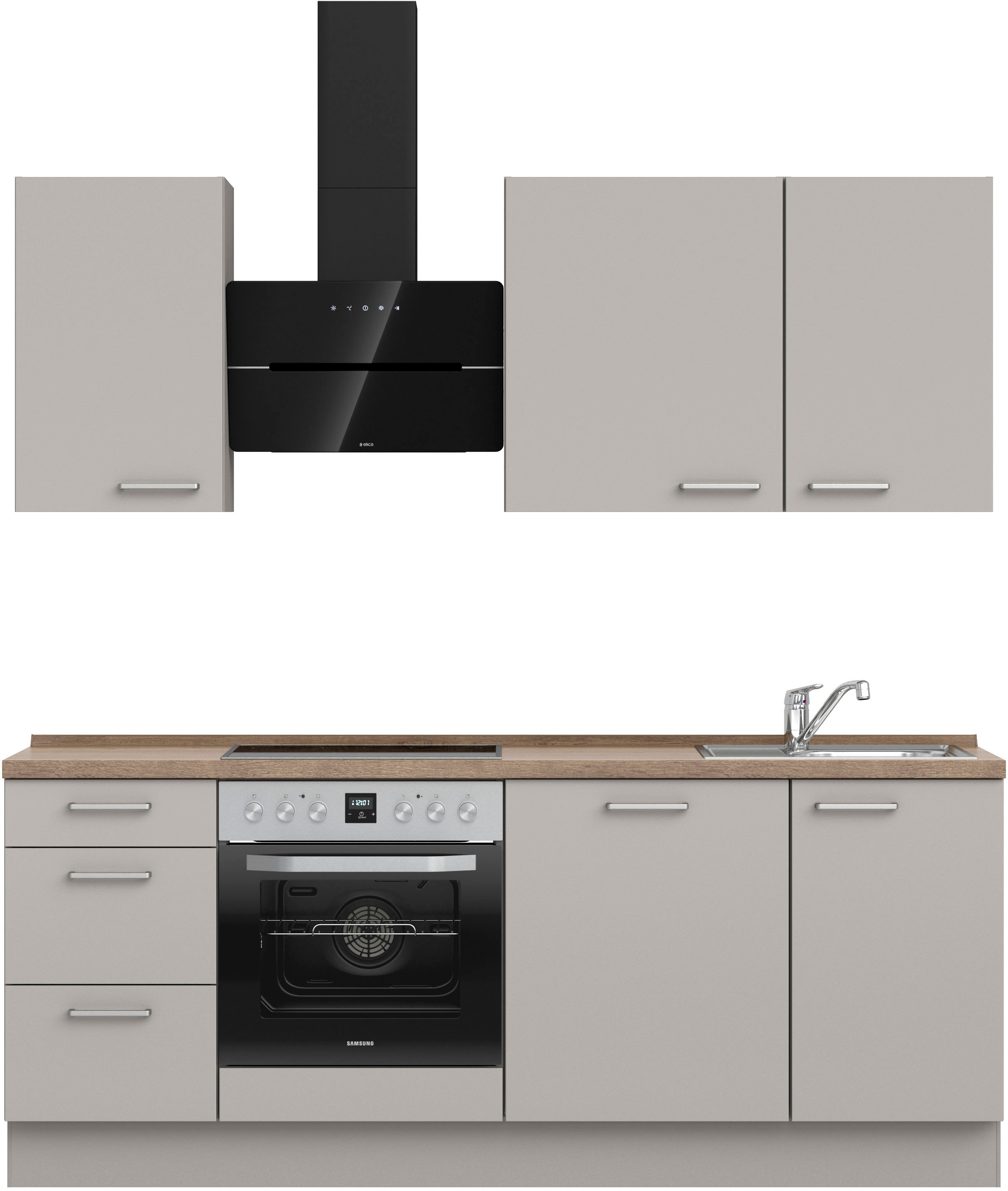 nobilia 1100000002199 ""Touch II", NEU: individuell anpassbar mit gratis Profi-Beratung" vormontiert, Breite 210 cm, Ausrichtung wählbar, wahlw. mit E-Geräten