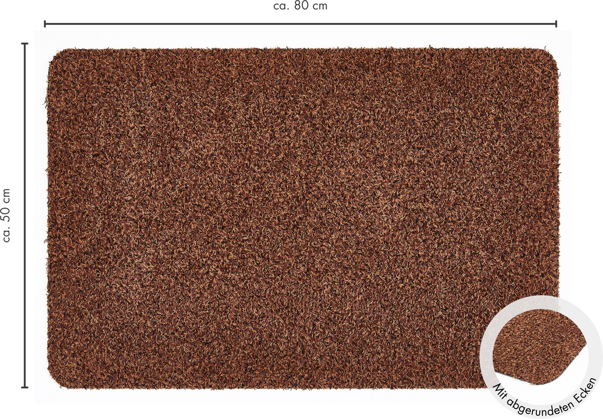 Fußmatte ANDIAMO "Samson, Made in Netherlands" Gr. 16, braun, B:50cm H:6mm L:80cm, Baumwolle, Kunstfaser, Teppiche, Fußmatte, Schmutzfangmatte, waschbar, rutschhemmend, auch als 2er Set erhältlich 2