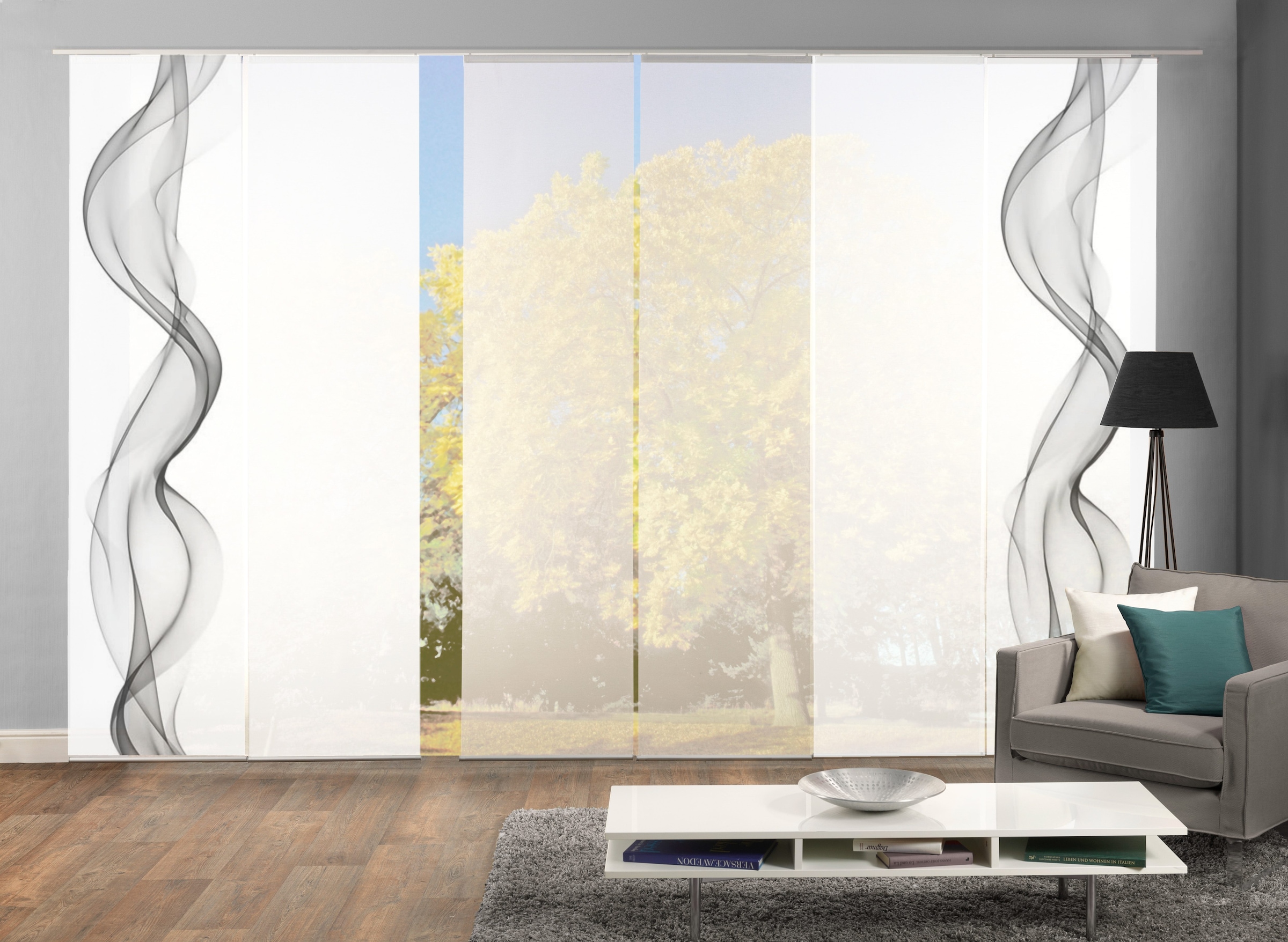 HOME WOHNIDEEN Schiebegardine "ALBERTA" Klettband 6 Stk. tlg. HxB: 245x60, günstig online kaufen
