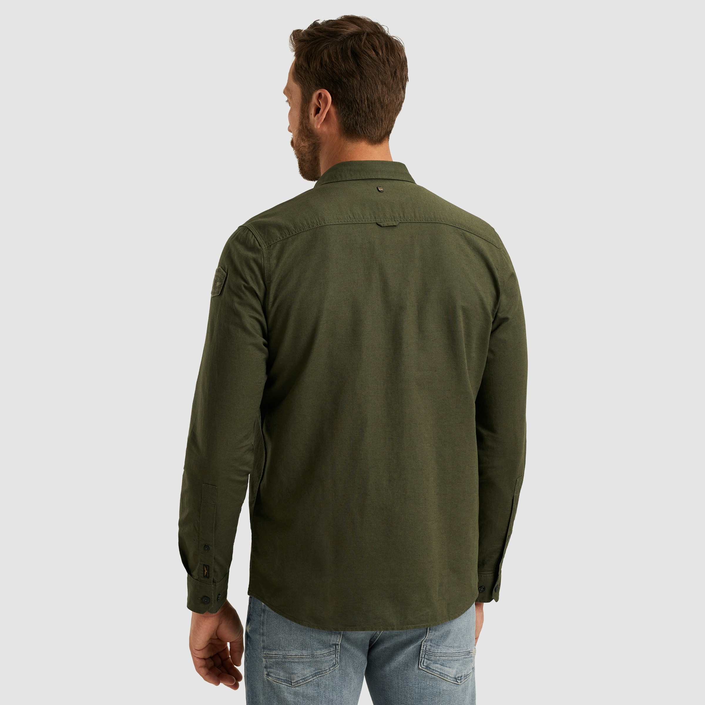 PME LEGEND Langarmhemd »Long Sleeve Shirt Cotton/linen«, mit Brusttaschen und mit Leinen