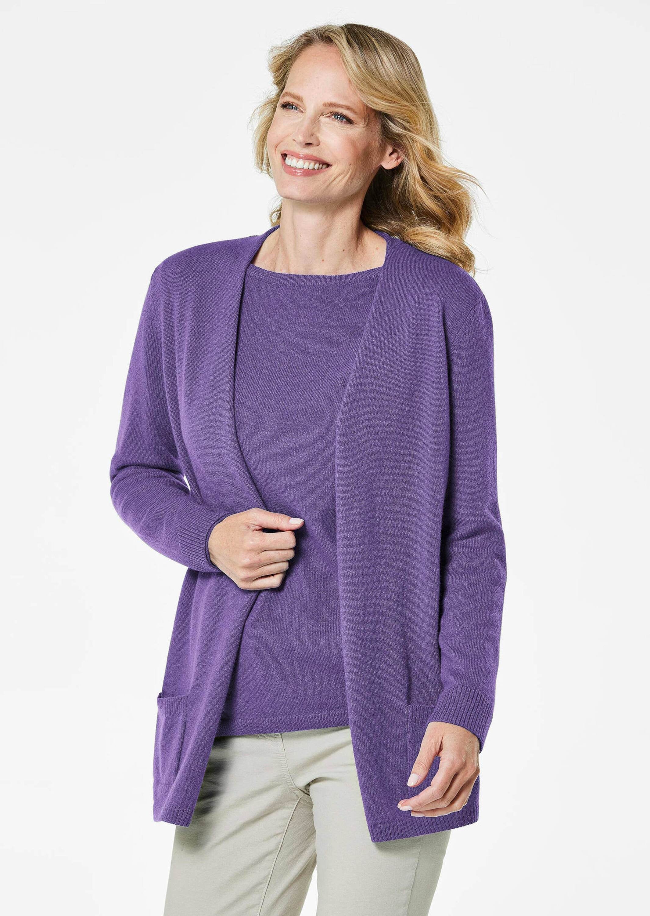 GOLDNER Strickjacke »Kurzgröße Langarm Feinstrick-Cardigan«