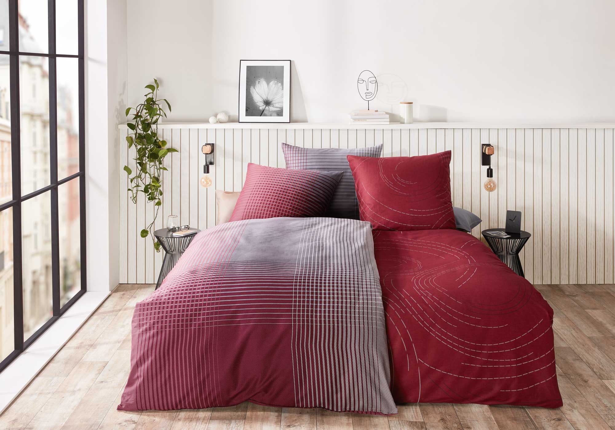 Thumbnail - Kaeppel Wendebettwäsche "JARO 100% Baumwolle" 2 Stk. mit Markenreißverschluss, zeitloses Design, pflegeleicht