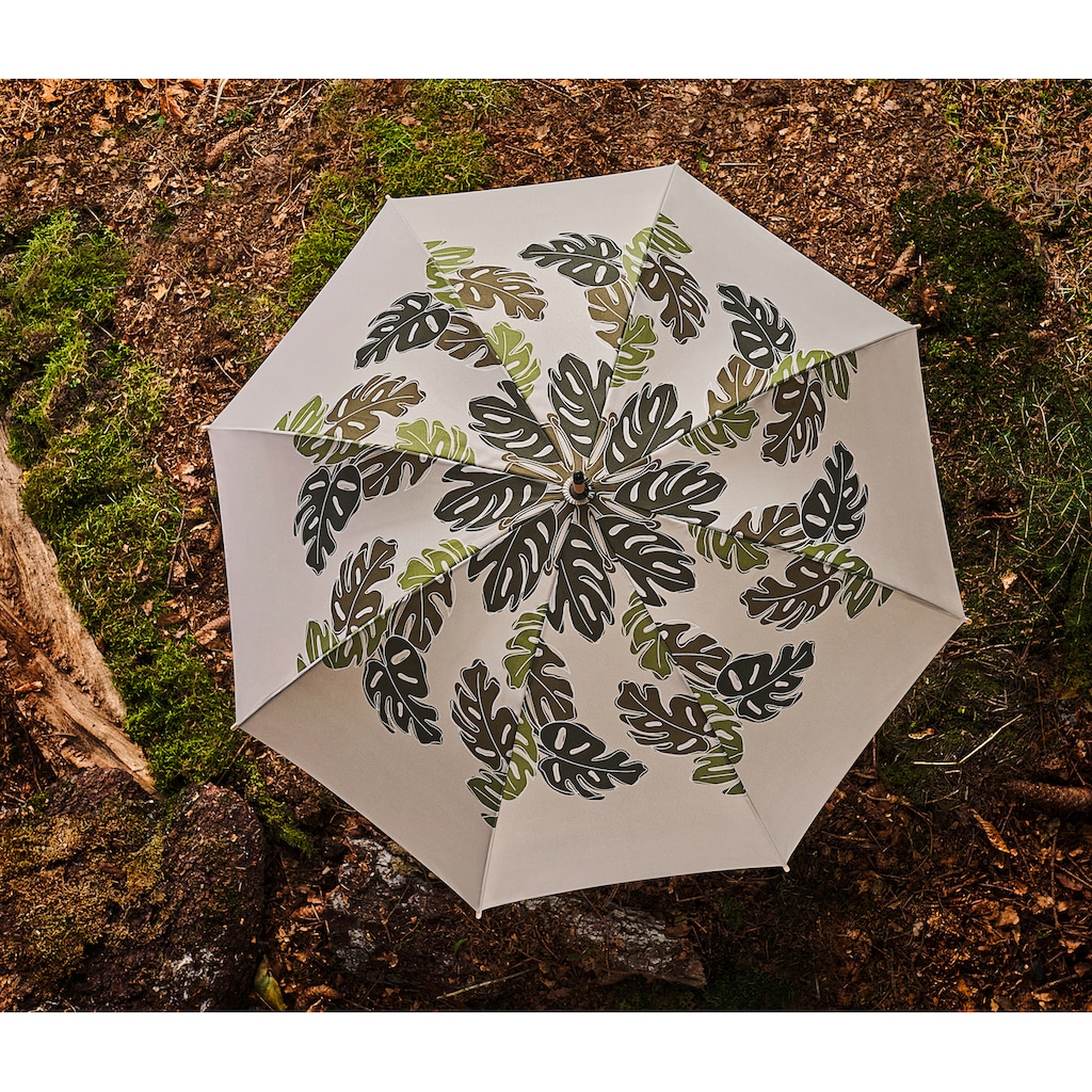 doppler® Taschenregenschirm »nature Magic choice beige« aus recyceltem  Material mit Griff aus FSC®- schützt Wald weltweit