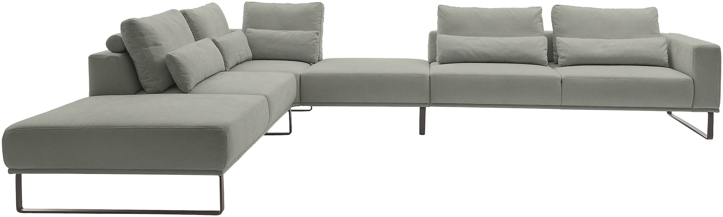 Musterring "JustB PM100 bequem, modern, elegant und viel Platz, bodenfrei" mit Zwischenhocker, wahlweise mit Funktion und Kissen, Maße 290 x 398