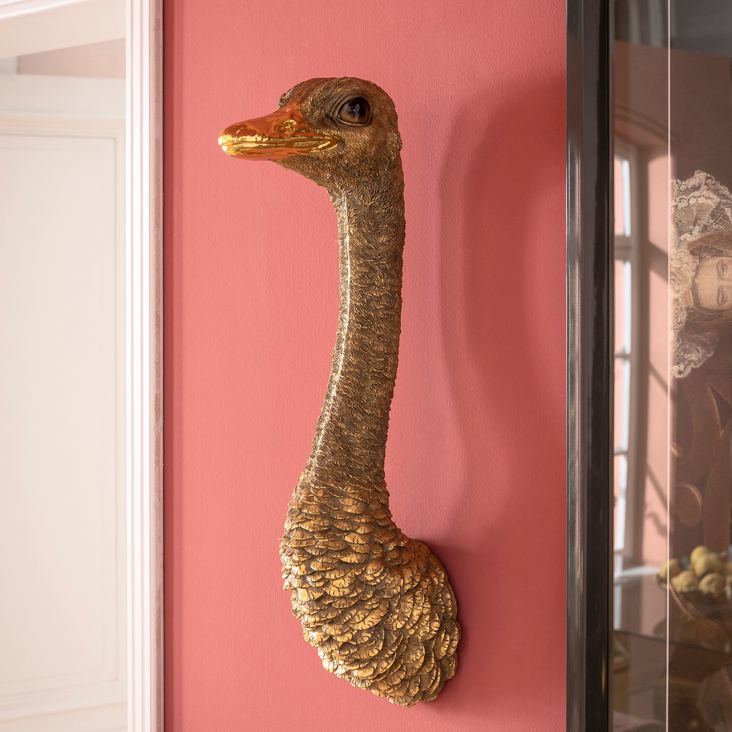 Kare Design Wanddekoobjekt »Wandschmuck Ostrich Gold 19x72cm«