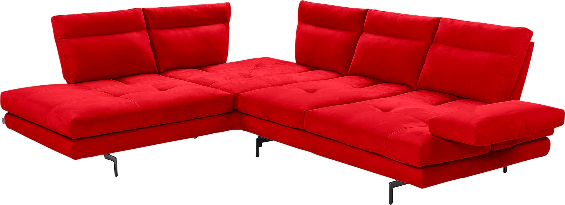 CALIA ITALIA Ecksofa »Toby Wing, L-Form, Designsofa mit sensationellem Sitzkomfort«, Sitztiefenverstellung, funktionale Ecke, Füße in schwarz matt