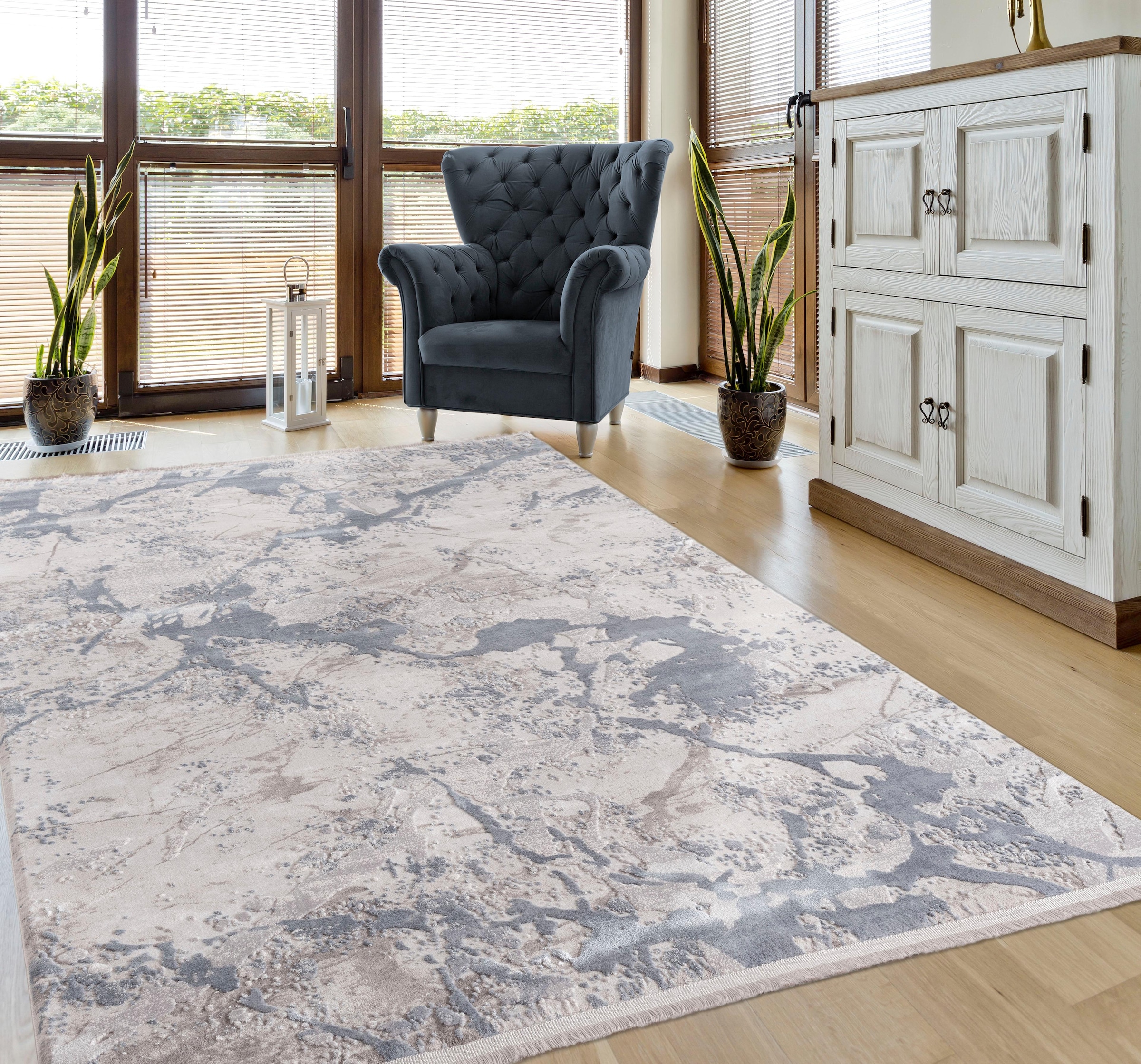 Sanat Teppich »Resim 2064« rechteckig 12 mm Höhe Wohnzimmer, Kurzflor, Orient Optik