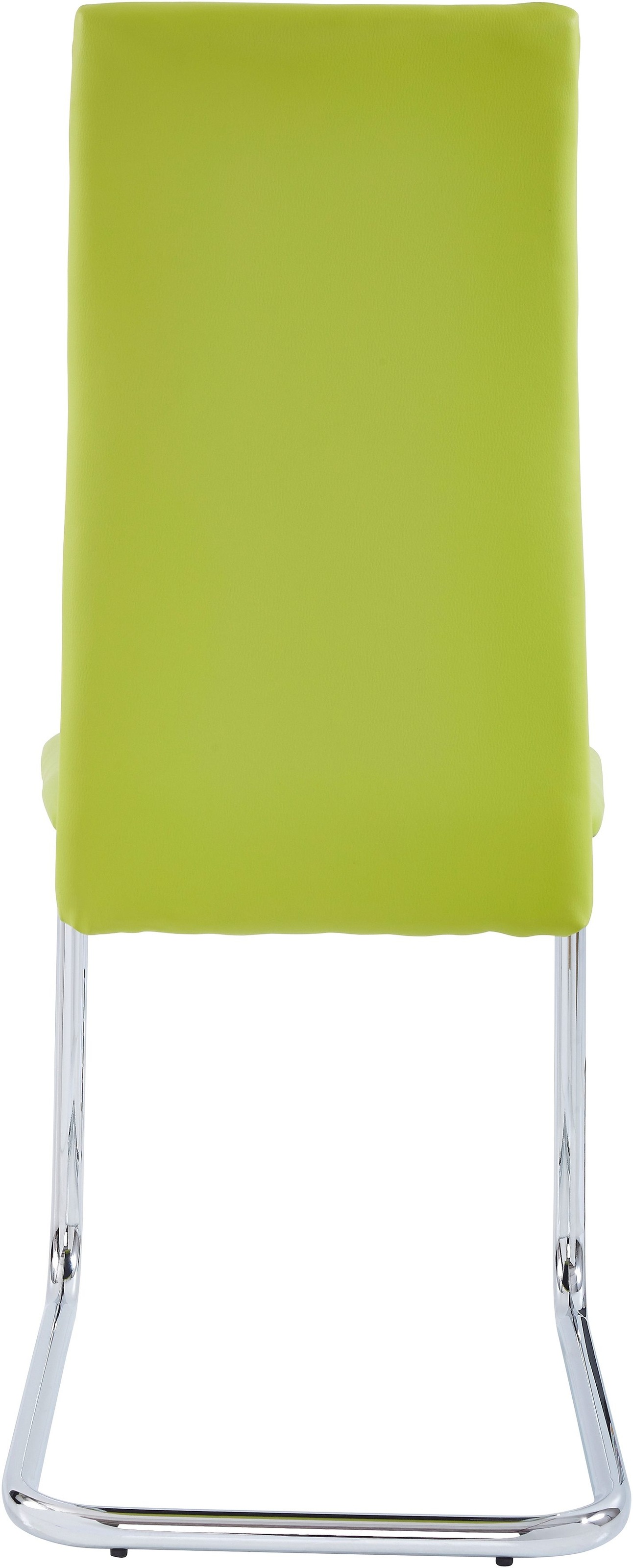 Freischwinger OTTO HOME "Adora", grün (grün, silberfarben), B:43cm H:99cm T:53cm, 100% Polyurethan;Sitz und Rücken bequem gepolstert;Kunstleder, Stühle, Freischwinger, (2 oder 4 Stück) Bezug in Kunstleder, verchromtes Metallgestell 3