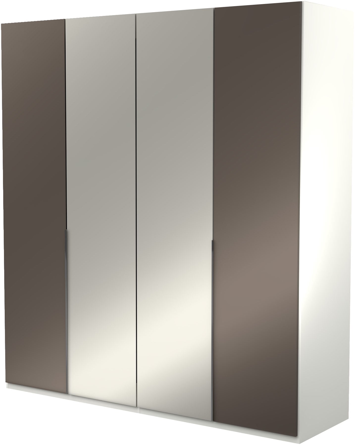 Musterring Kleiderschrank "San Diego, Kleiderschrank, Schrank, Garderobe, mit Glastüren" 1 Stk. tlg. 4-türig (gedämpft), 4 Böden, 2 Kleiderstangen, Chromgriffe