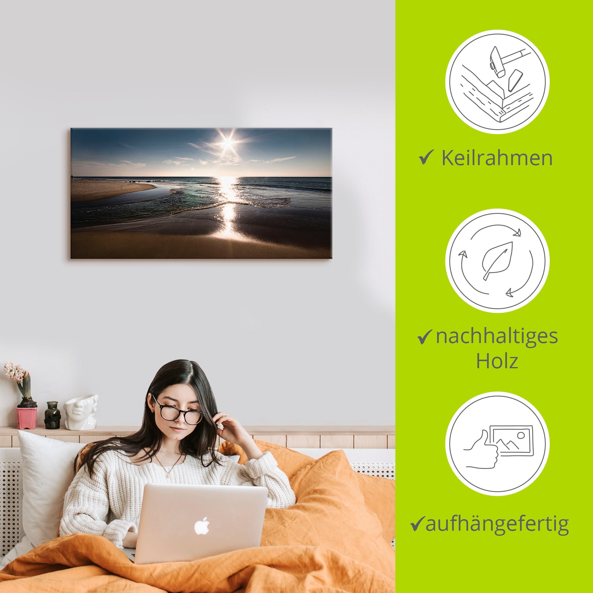 Artland Wandbild »Sylt IV«, Strand, (1 St.), als Leinwandbild, Poster, Wandaufkleber in verschied. Größen