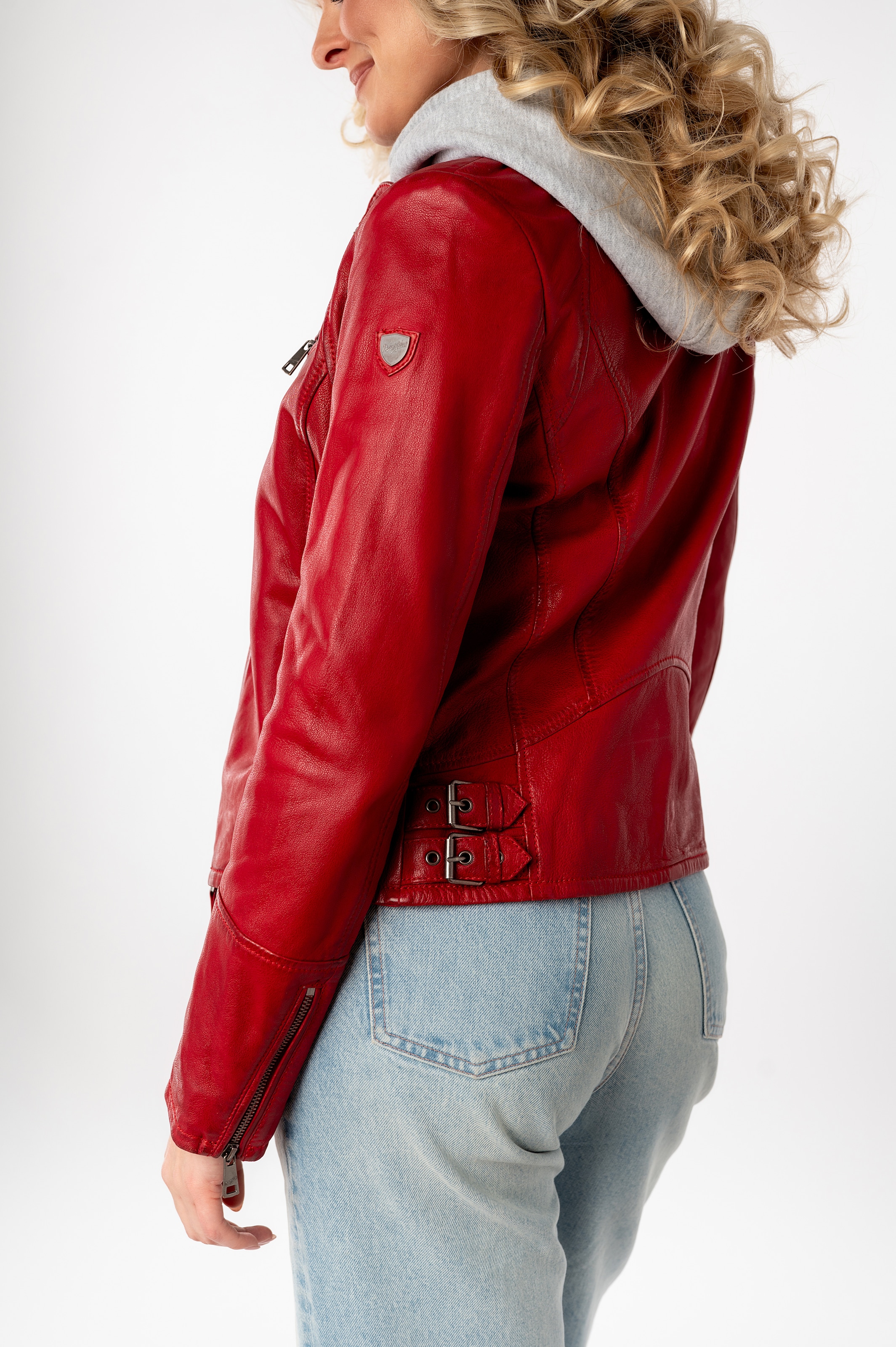 Mauritius Lederjacke »NOLA«, mit Kapuze, Two-in-One Style - mit abnehmbarer Jersey-Kapuze