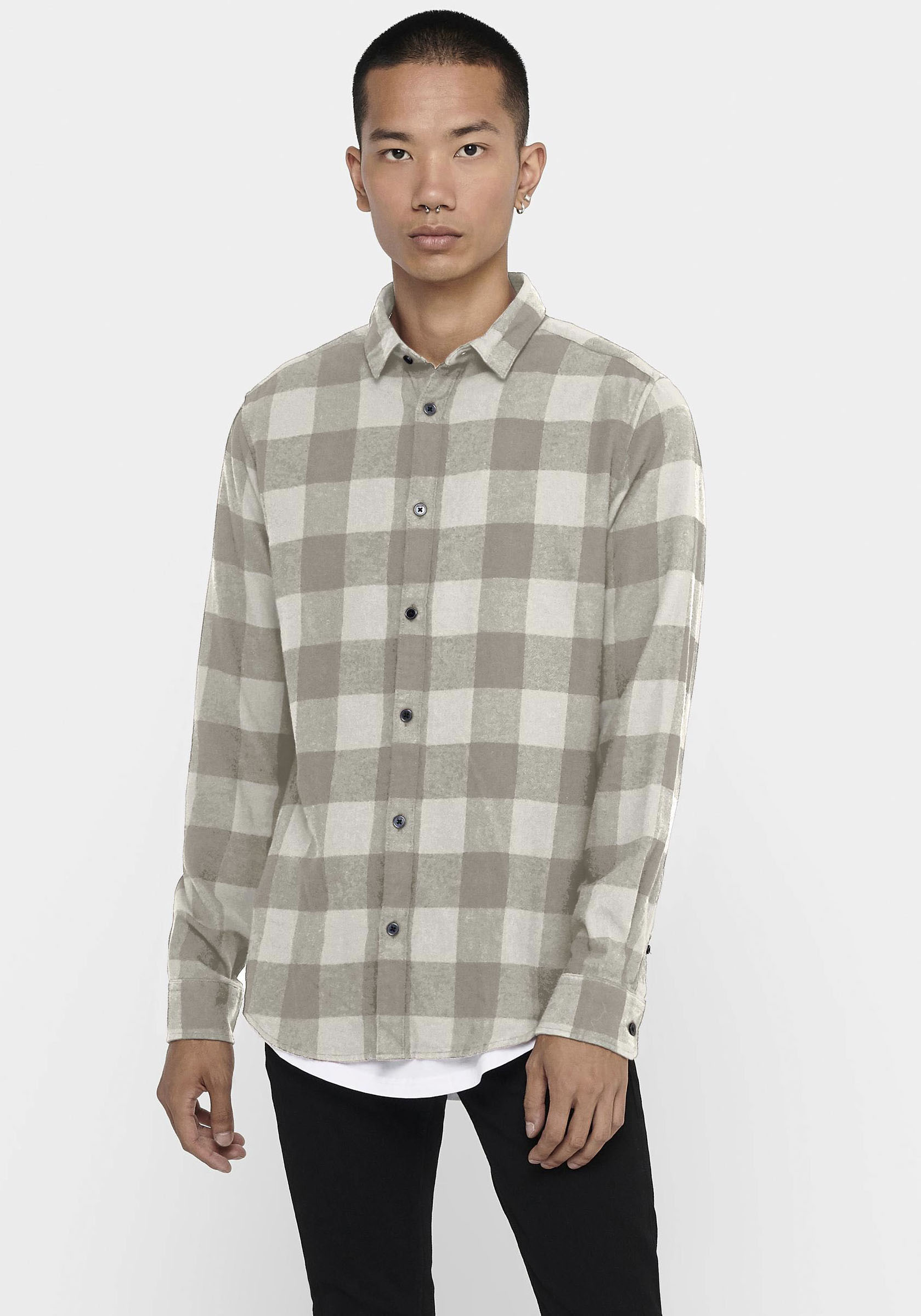 ONLY & SONS "GUDMUND LS CHECKED SHIRT" Baumwolle, slim fit
