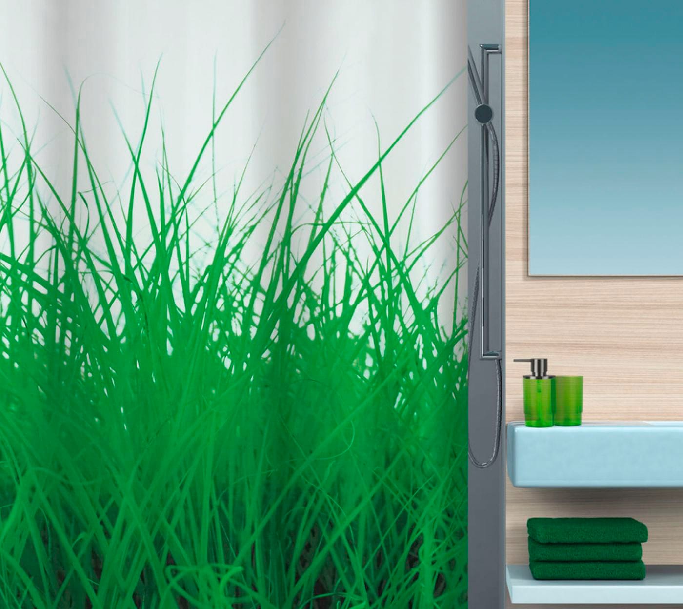 spirella Duschvorhang »GRASS«, Höhe 200 cm, wasserabweisend
