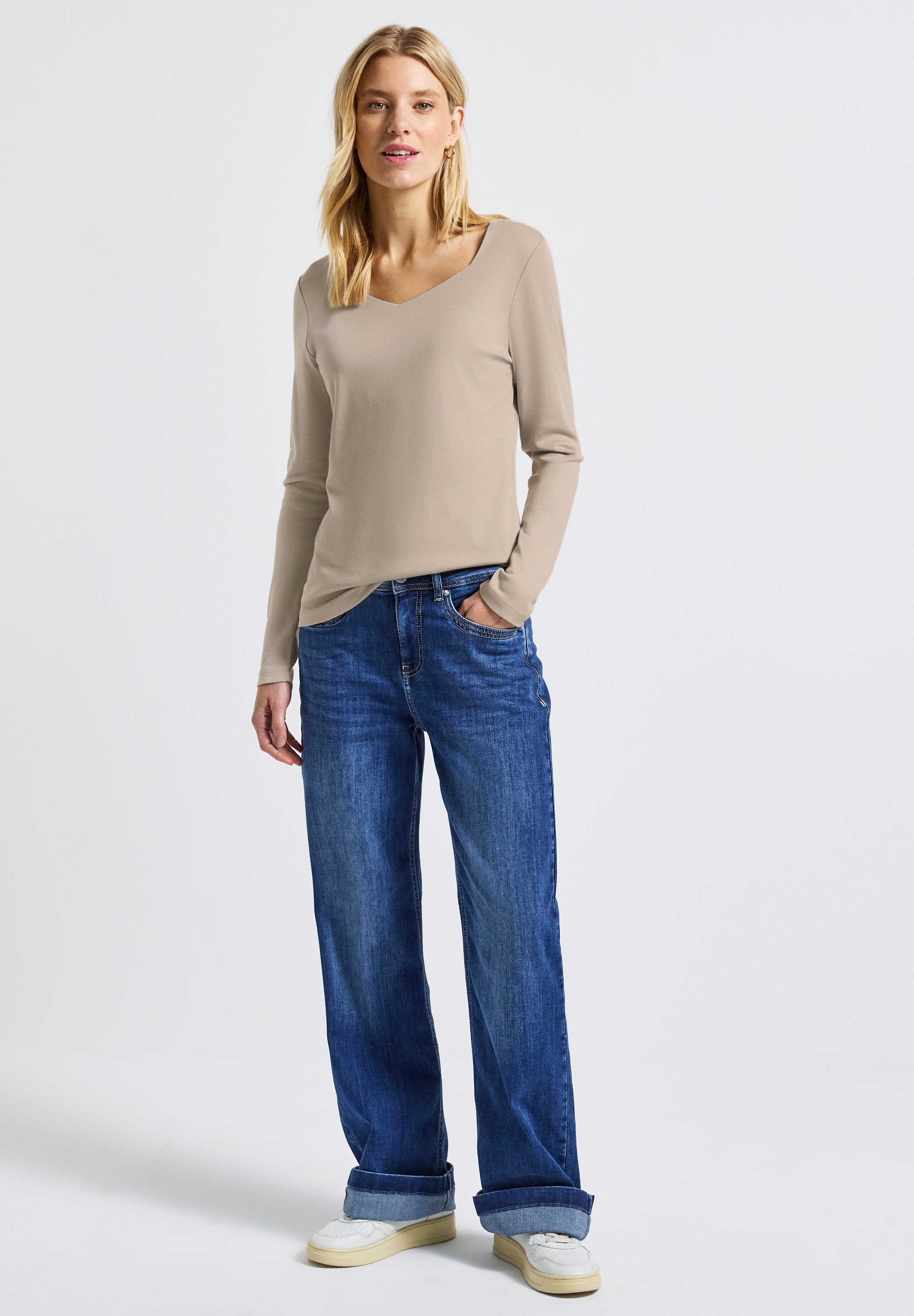 STREET ONE Langarmshirt, im soften Baumwoll-Mix