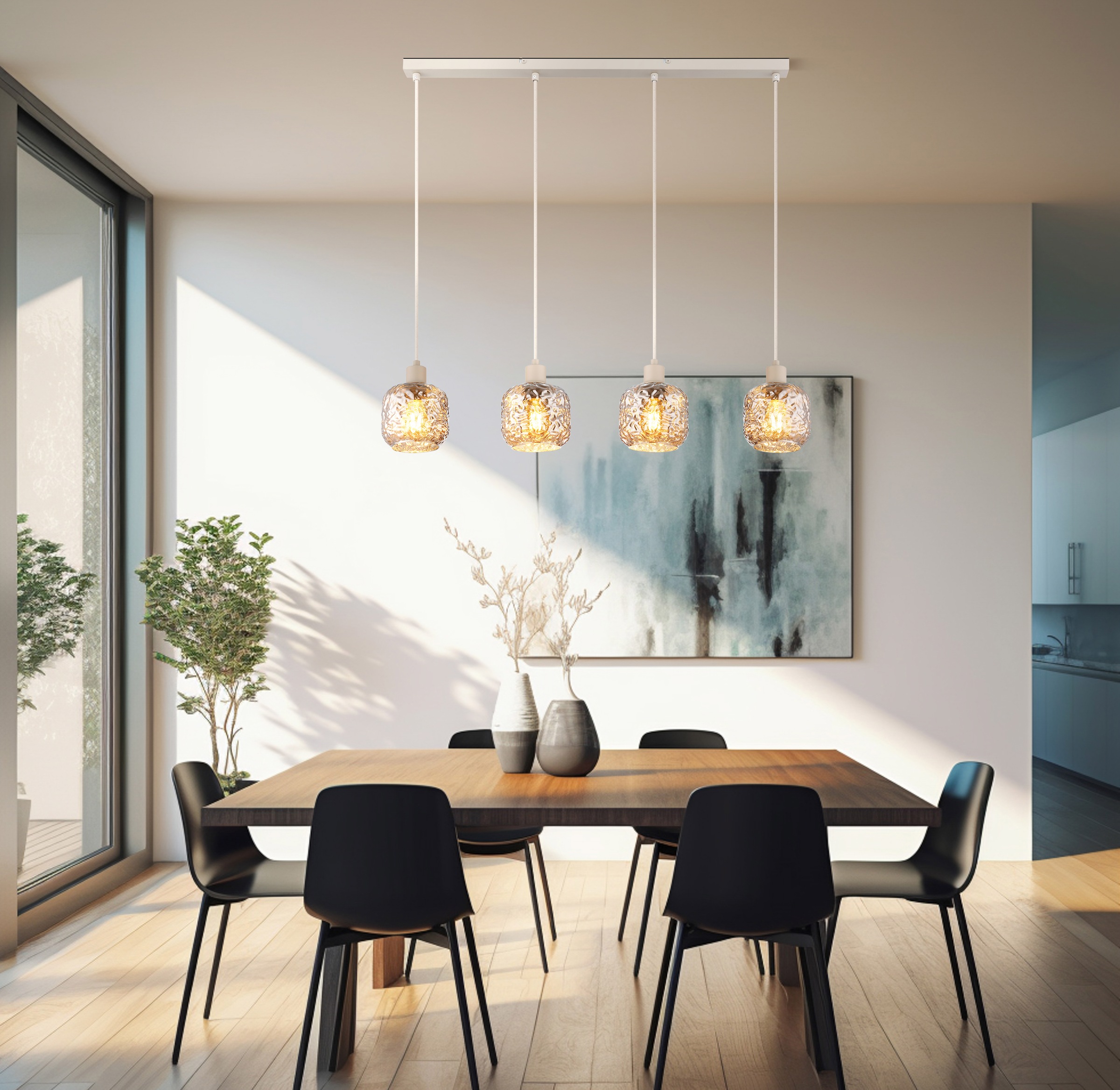 GLOBO LIGHTING Hängeleuchte »ANTONIO« E27 1 Stk. Hängeleuchte für Esszimmer beige Rauchglas