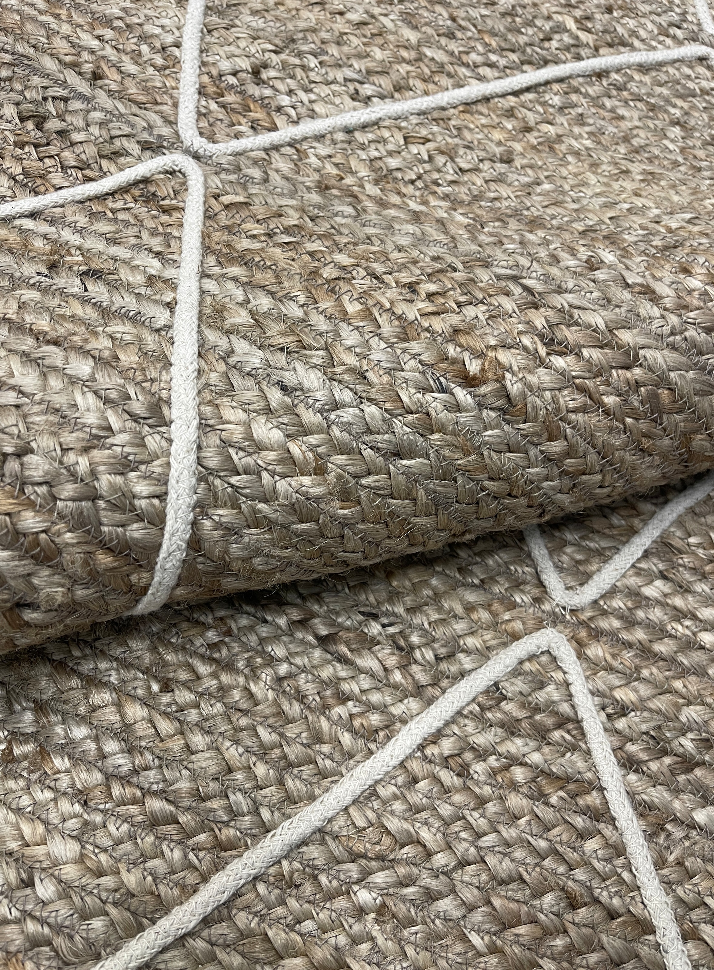 Myflair Möbel & Accessoires Teppich »Juna Essence«, rechteckig, 10 mm Höhe, Juteteppich, handgeflochten, meliert, Rauten Muster, auch als Läufer