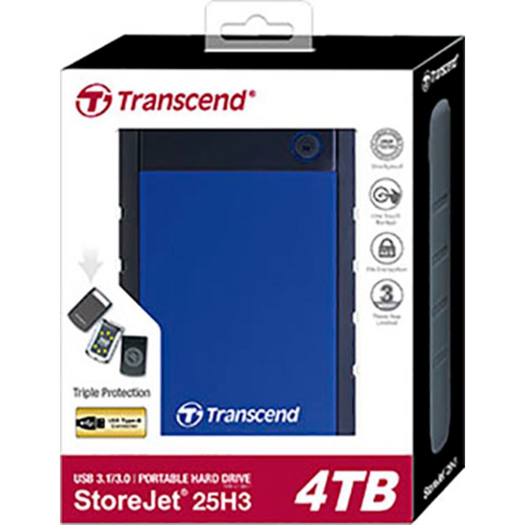 Transcend externe HDD-Festplatte »StoreJet 25H3B«, 2,5 Zoll, Anschluss USB 3.1 Gen-1