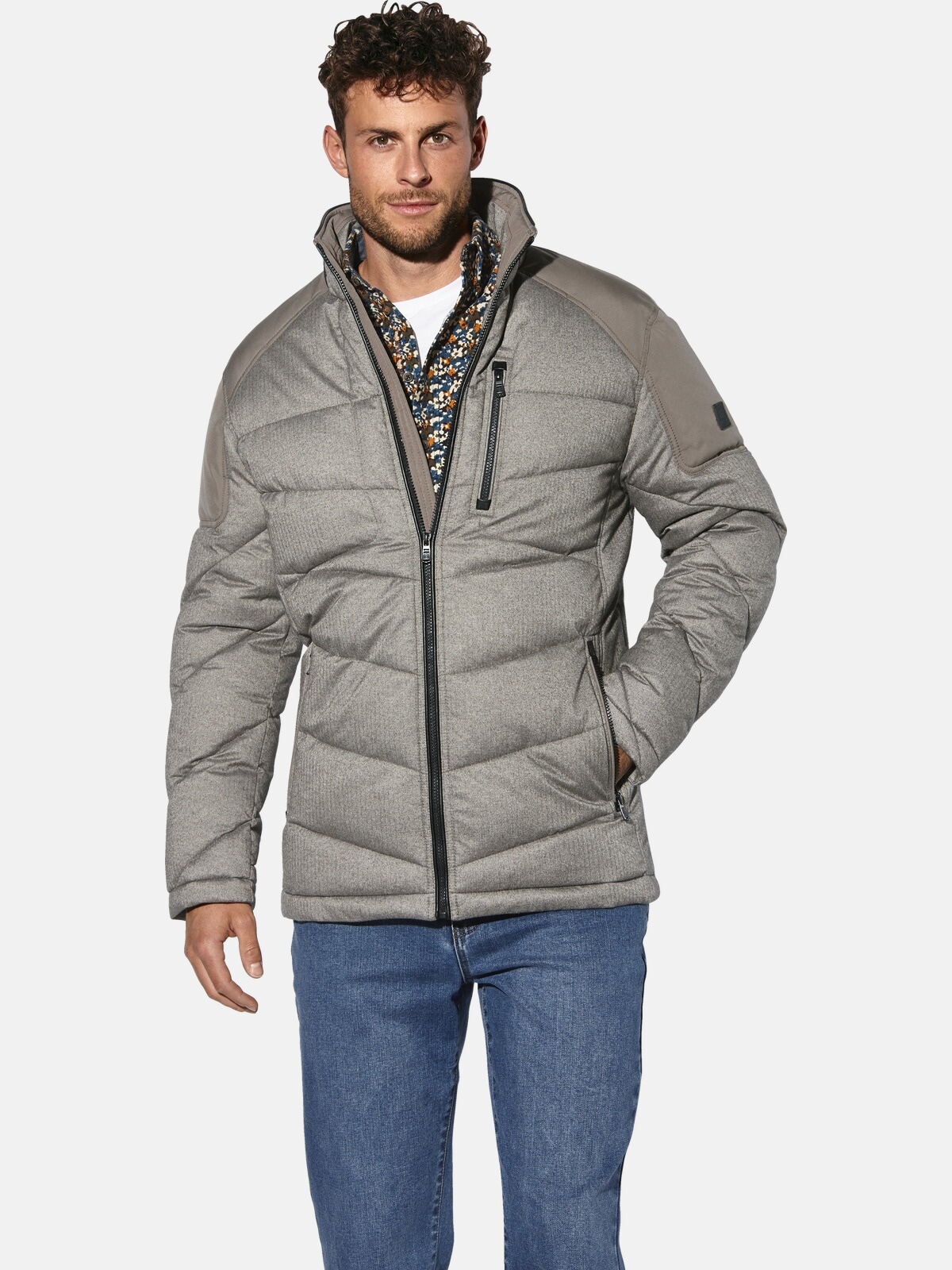Outdoorjacke BABISTA "Jacke JACINTO", Herren, Gr. 50, beige (beige melange), Obermaterial: 100% Polyester COOLMAX PES(Coolmax)., Jacken Outdoorjacke