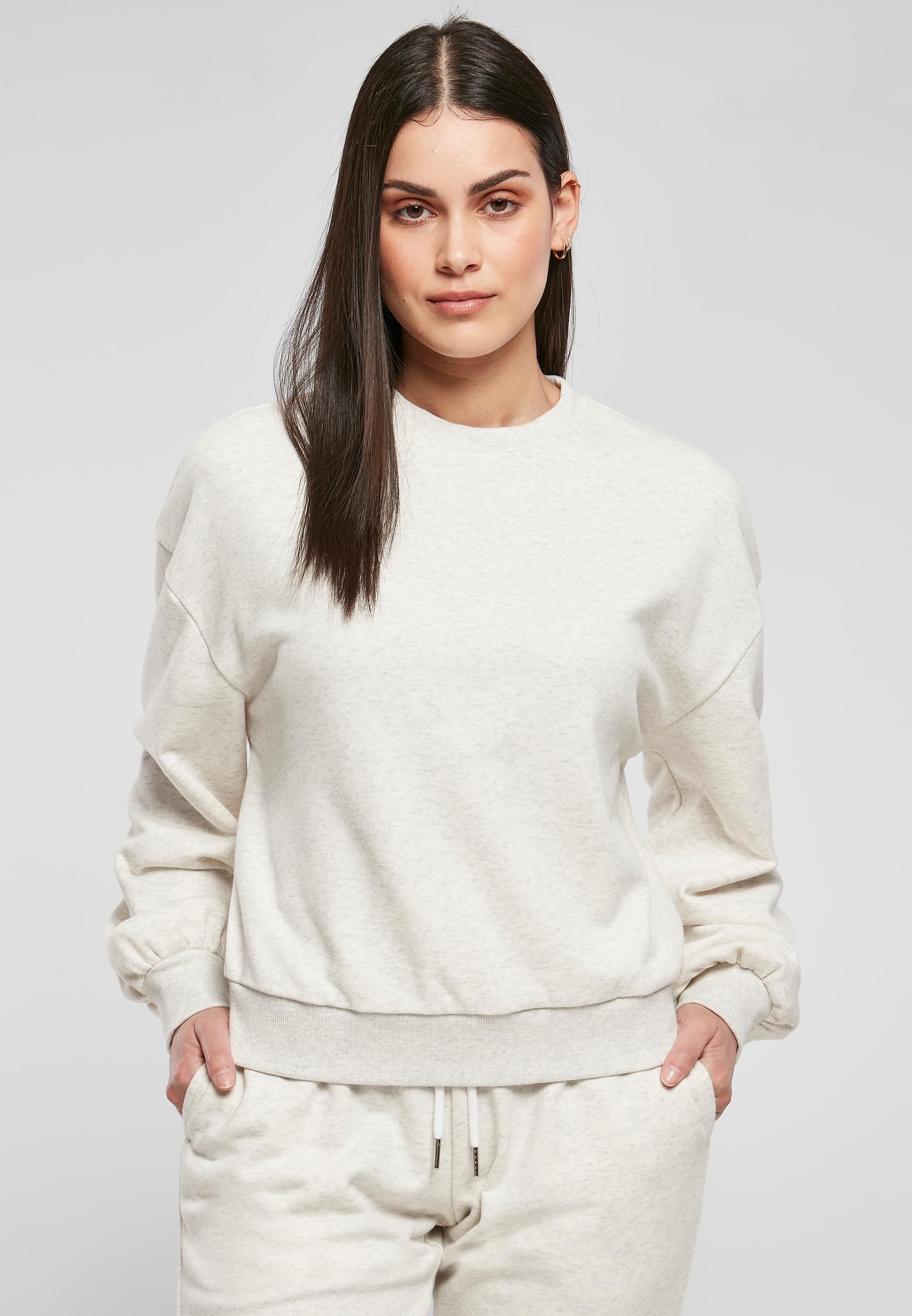 URBAN CLASSICS Sweater »Urban Classics Damen Ladies Oversized Color Melange Crewneck«, (1 tlg.)