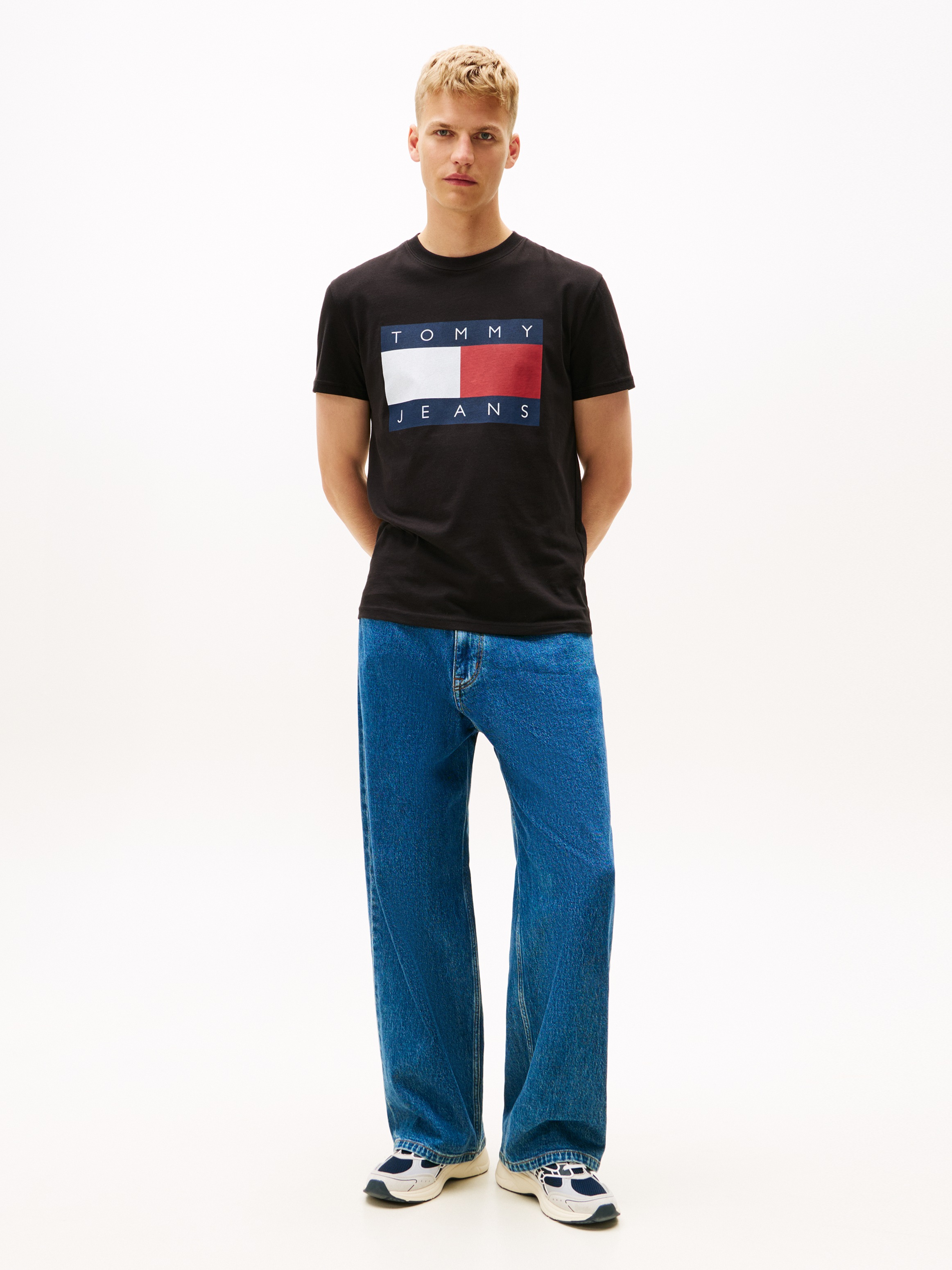Tommy Jeans T-Shirt, Rundhalsausschnitt, Regular Fit, Logo-Druck