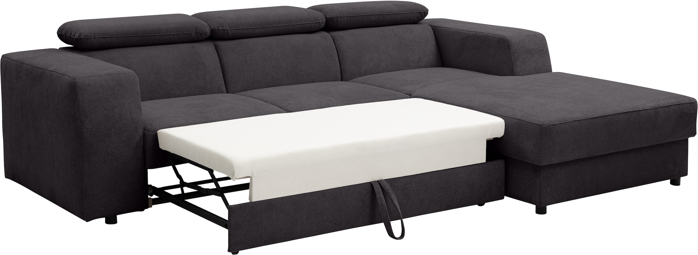 WERK2 Ecksofa »Cherry, modernes Sofa mit Komfortfunktionen, Breite 270cm, L-Form,«, bequem, mit verstellbaren Kopfteilen, Schlaffunktion und Bettkasten