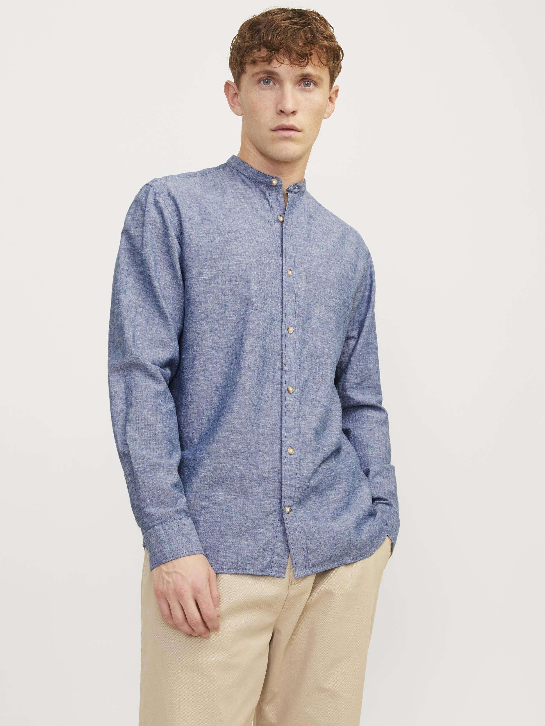 Jack & Jones Langarmhemd "JJESUMMER BAND LINEN BLEND SHIRT LS SN" günstig online kaufen