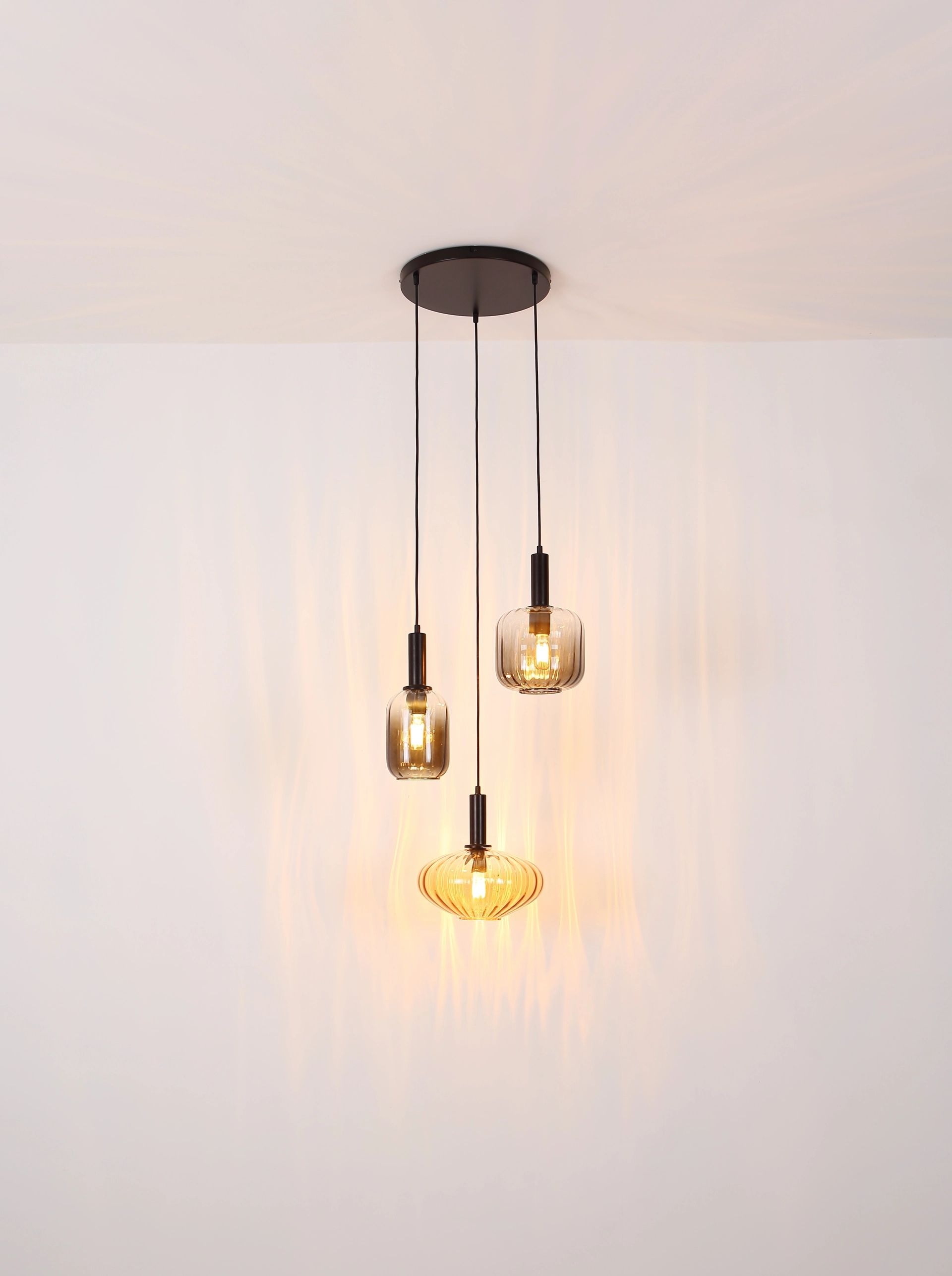 GLOBO LIGHTING Pendelleuchte »VALLETTA«, Leuchtmittel E27 | ohne Leuchtmittel, Hängeleuchte, Hängeleuchte, verschiedene Gläser, modern, Essbereich