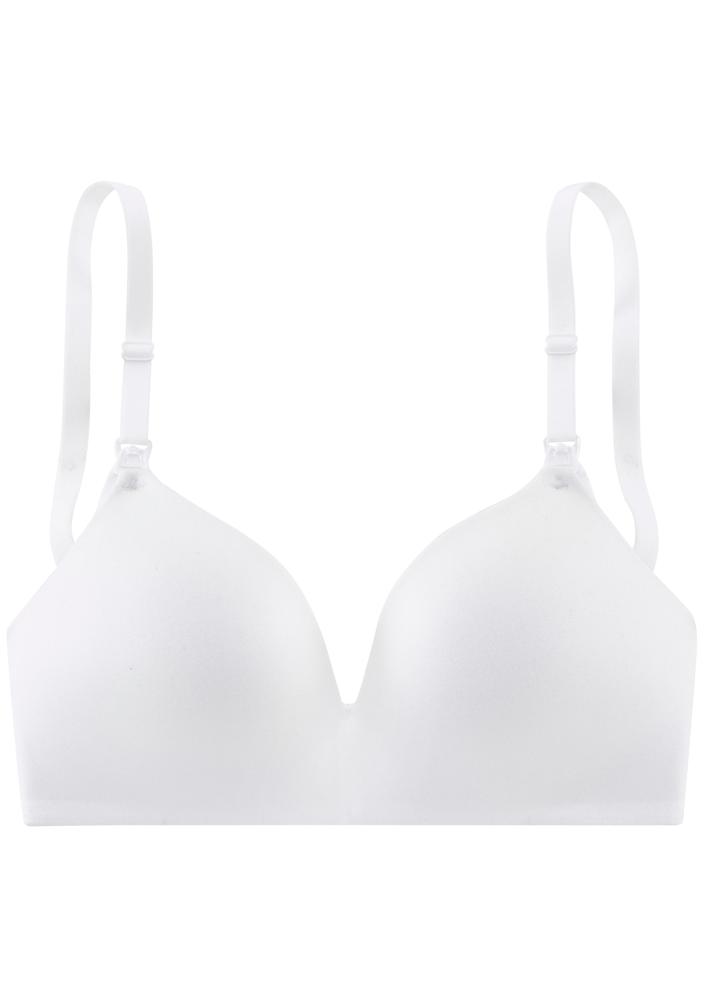 Still-BH LASCANA, Damen, Gr. 90, Cup D, weiß, Microtouch, Obermaterial: 68% Polyamid, 16% Elasthan, 16% Polyester, Basic, BHs Still-BH, ohne Bügel, mit leicht wattierter Schale