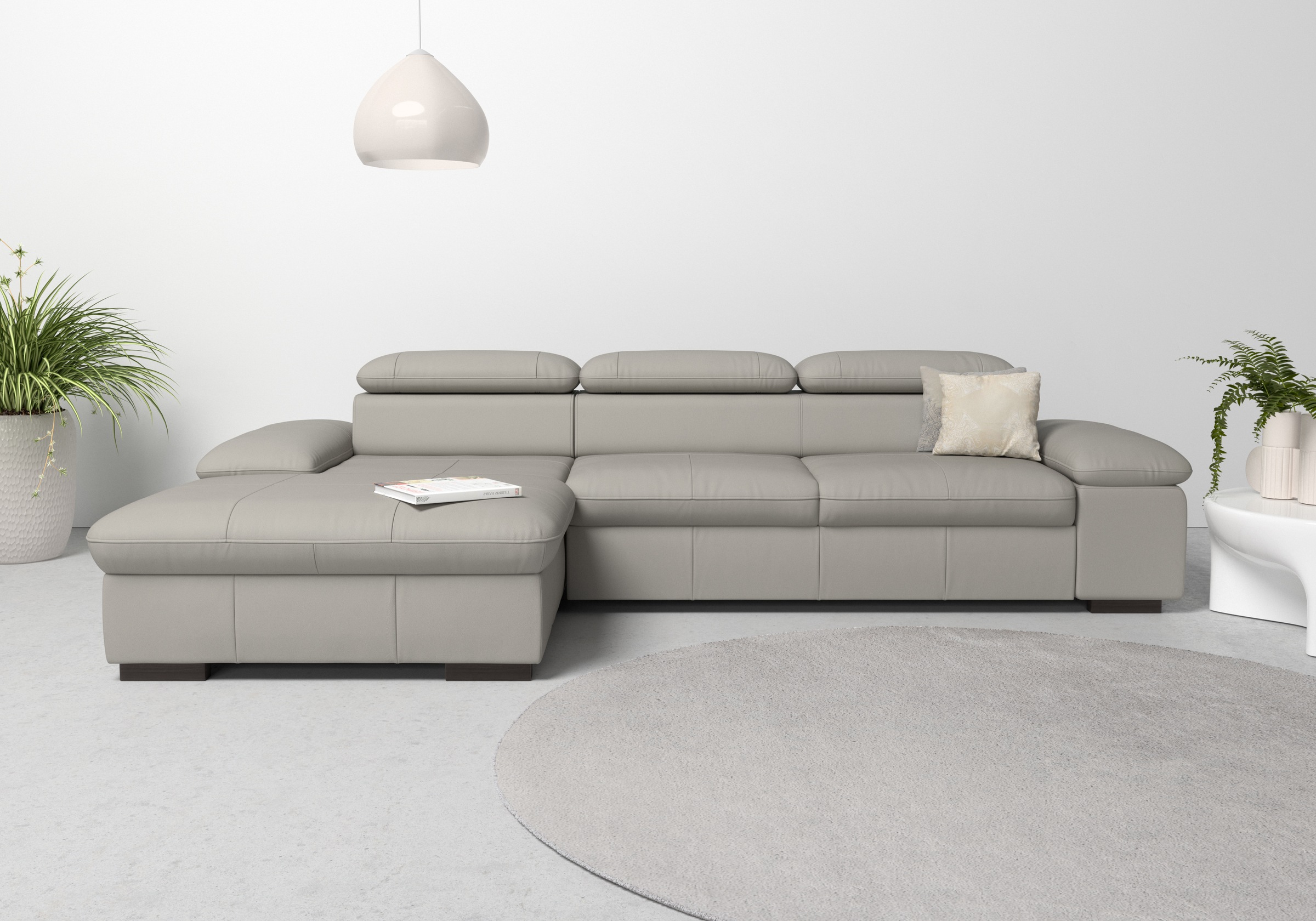 Home affaire Ecksofa »Alberto L-Form«, mit Kopfteilverstellung, wahlweise mit Bettfunktion