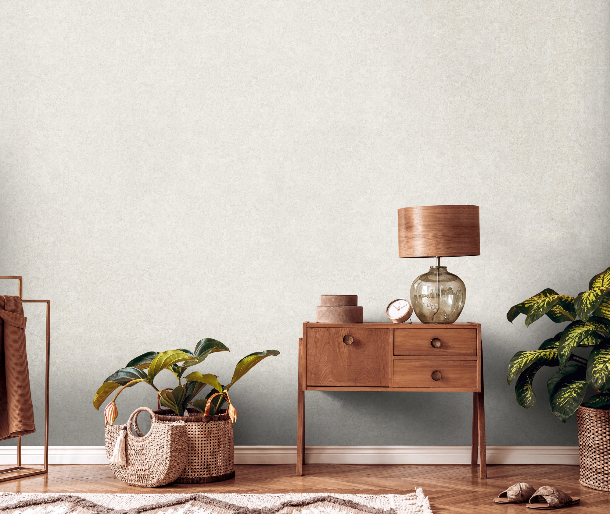 living walls Vliestapete »Metropolitan Stories. Travel Styles. Metallic-Tapete«, metallic-Metall-Effekte-gemustert, Grobe Struktur-Tapete Putzoptik Designtapete Hochwertig Tapeten Flur