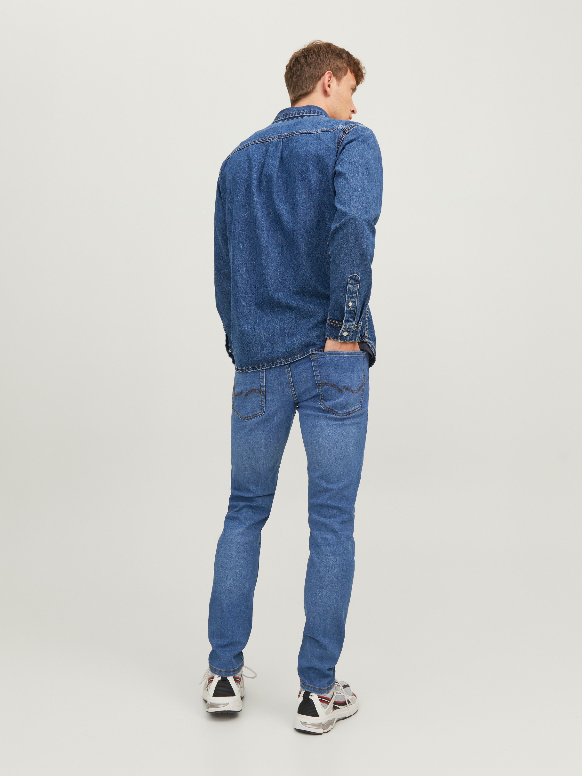 Jack & Jones Slim-fit-Jeans »JJIGLENN mit Used-Look und Stretchkomfort« Abriebeffekte, modisch, slim fit, Baumwollmischung