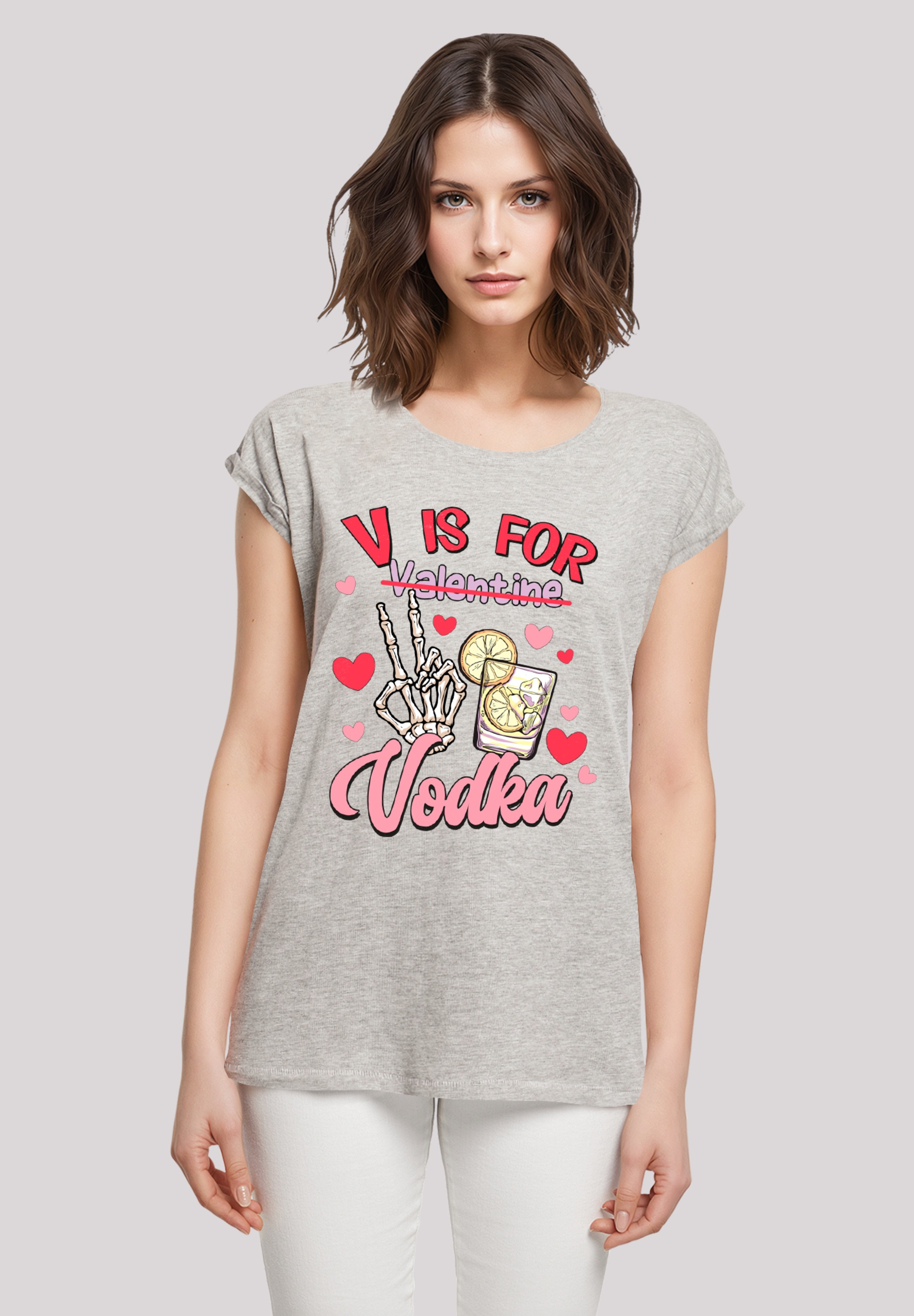 F4NT4STIC T-Shirt "Anti Valentinstag V is for Vodka", Premium Qualität günstig online kaufen