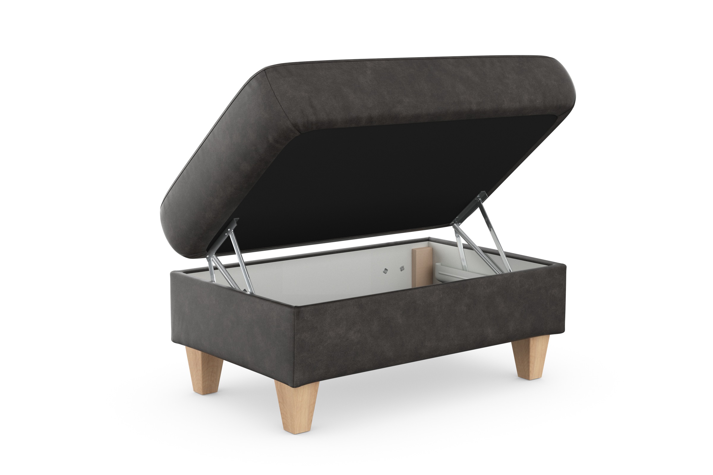 sit&more Stauraumhocker »Farö«, mit Stauraum und Federkern und naturfarbenen Füßen