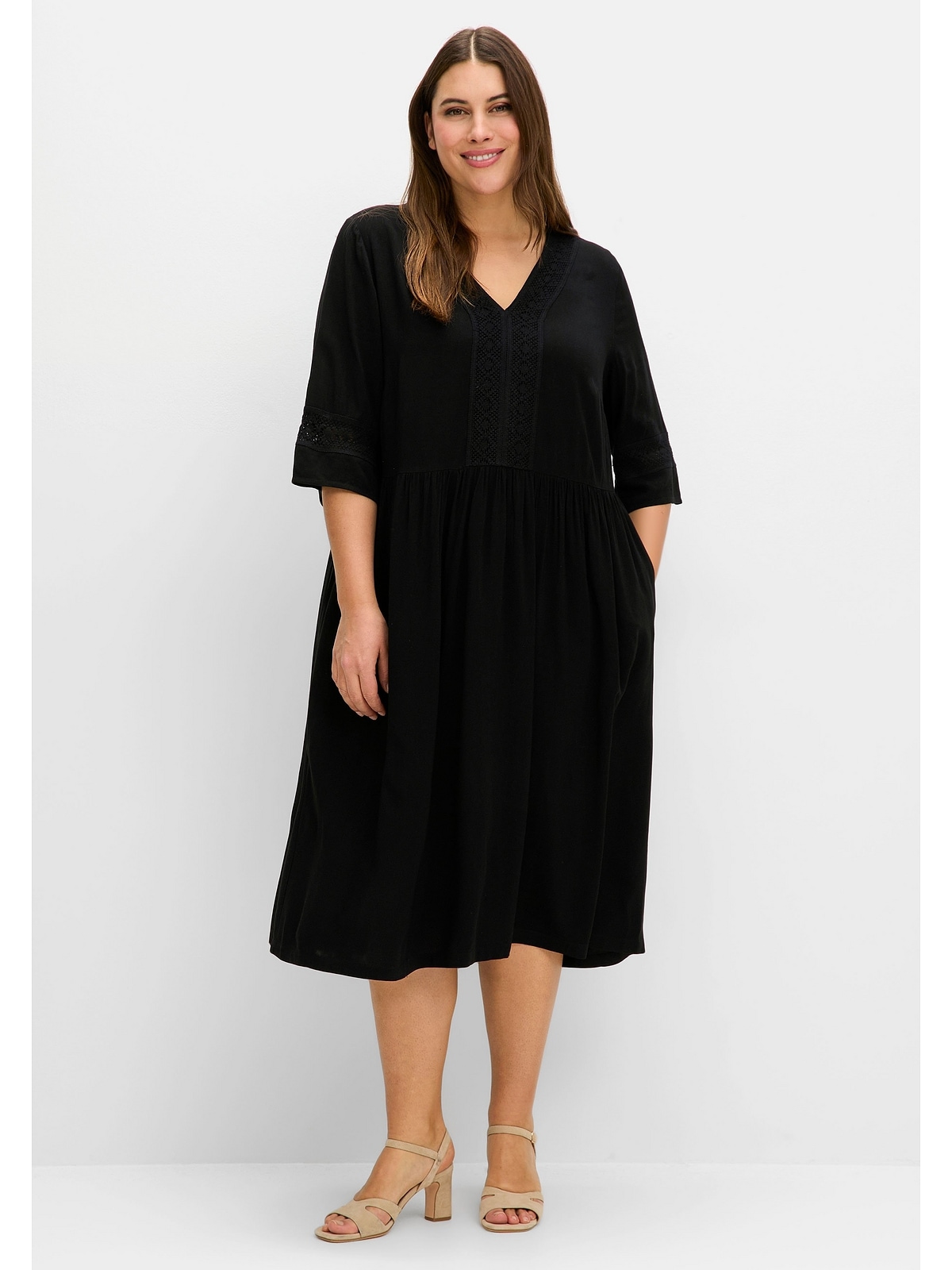 Sheego Sommerkleid "Große Größen", mit Häkelspitze günstig online kaufen