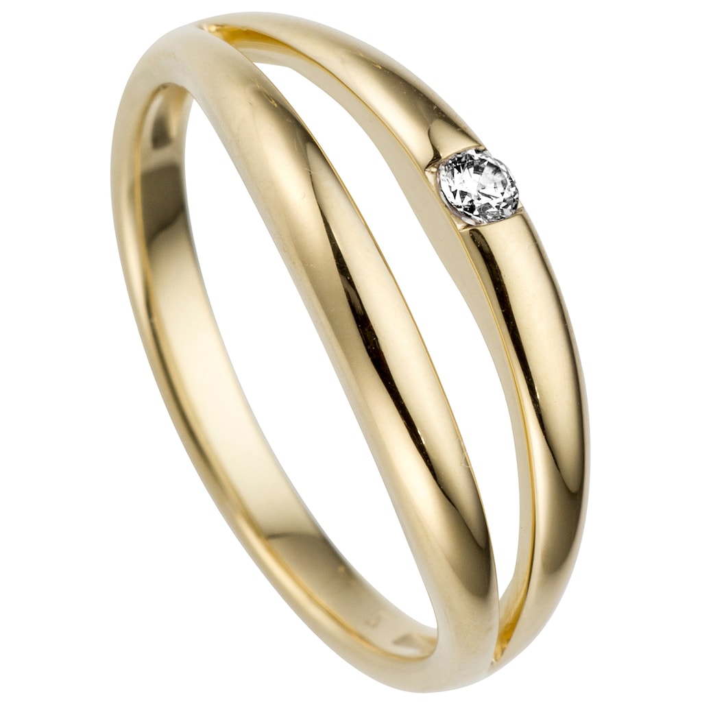 JOBO Fingerring »Ring mit Diamant Brillant 0 07ct.« 585 Gold